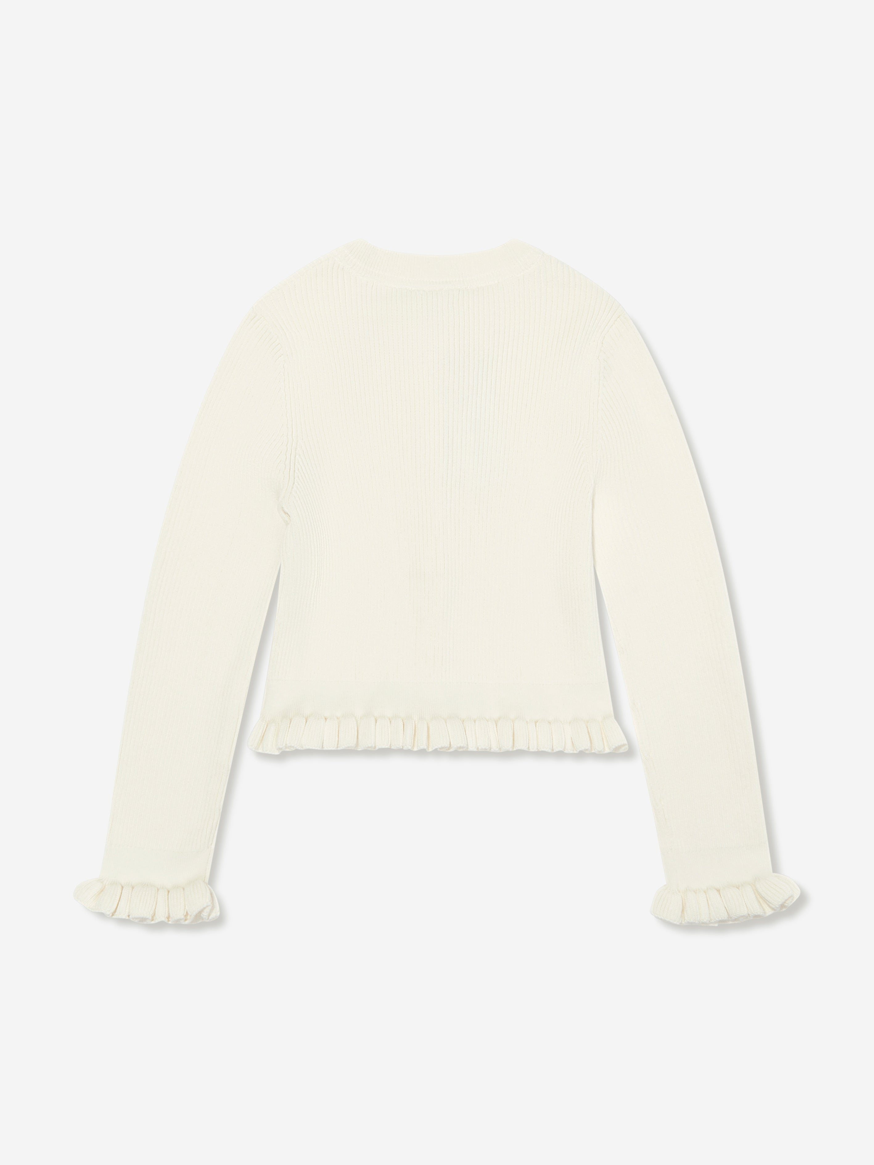 Angels Face Girls Tyler Ribbed Cardigan Ivory - Soft Knit Sweater for Toddler & Kids - Perfect for School, Playdates & Family Outings