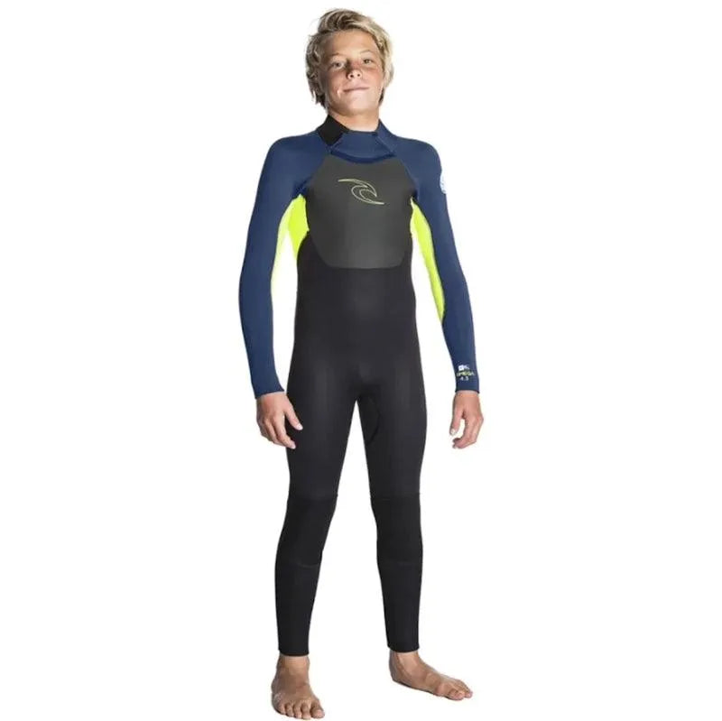 Rip Curl 3/2mm Omega Black & Mustard Neoprene Wetsuit for Surfing, Diving & Water Sports | Men's Fullsuit with Stretch Panels