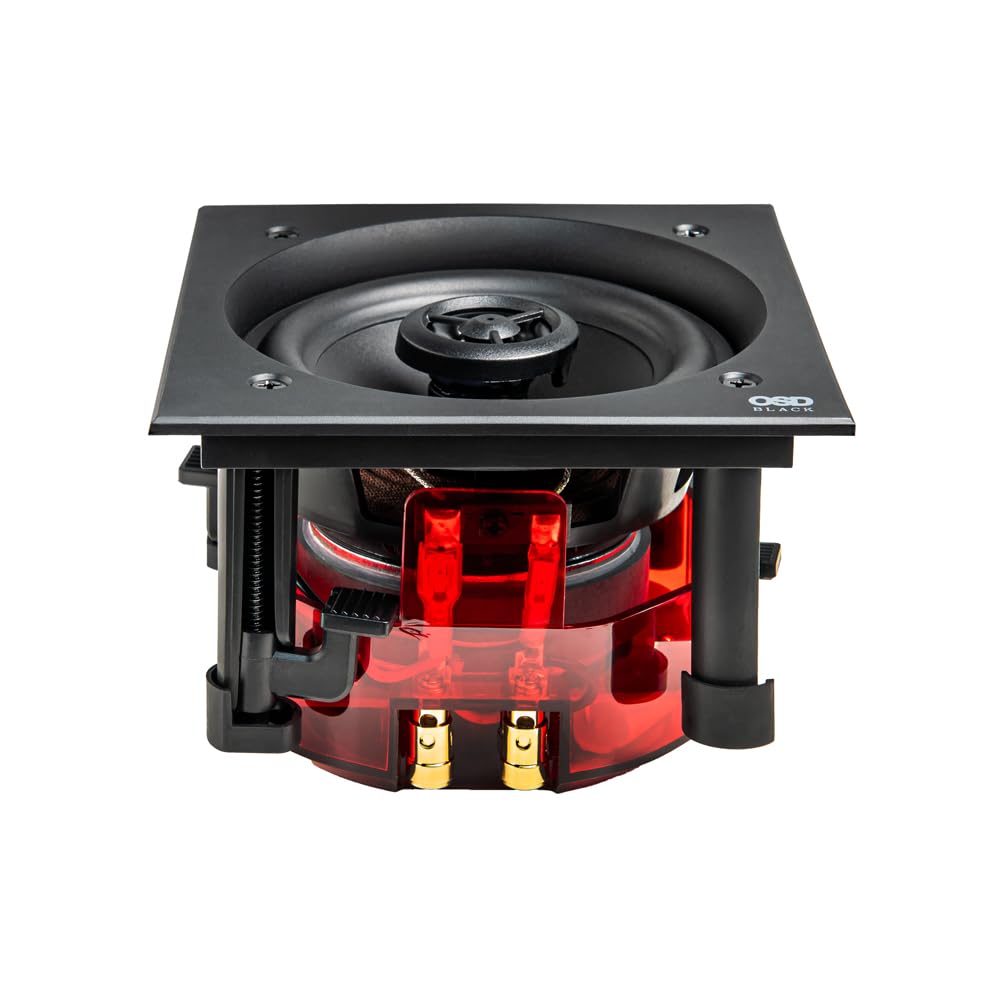 R43 4-Inch In-Ceiling Speaker with Square Grill, Small Aperture, 100W Full-Range 2-Way Design - Perfect for Home Theater, Background Music & Office Audio Systems