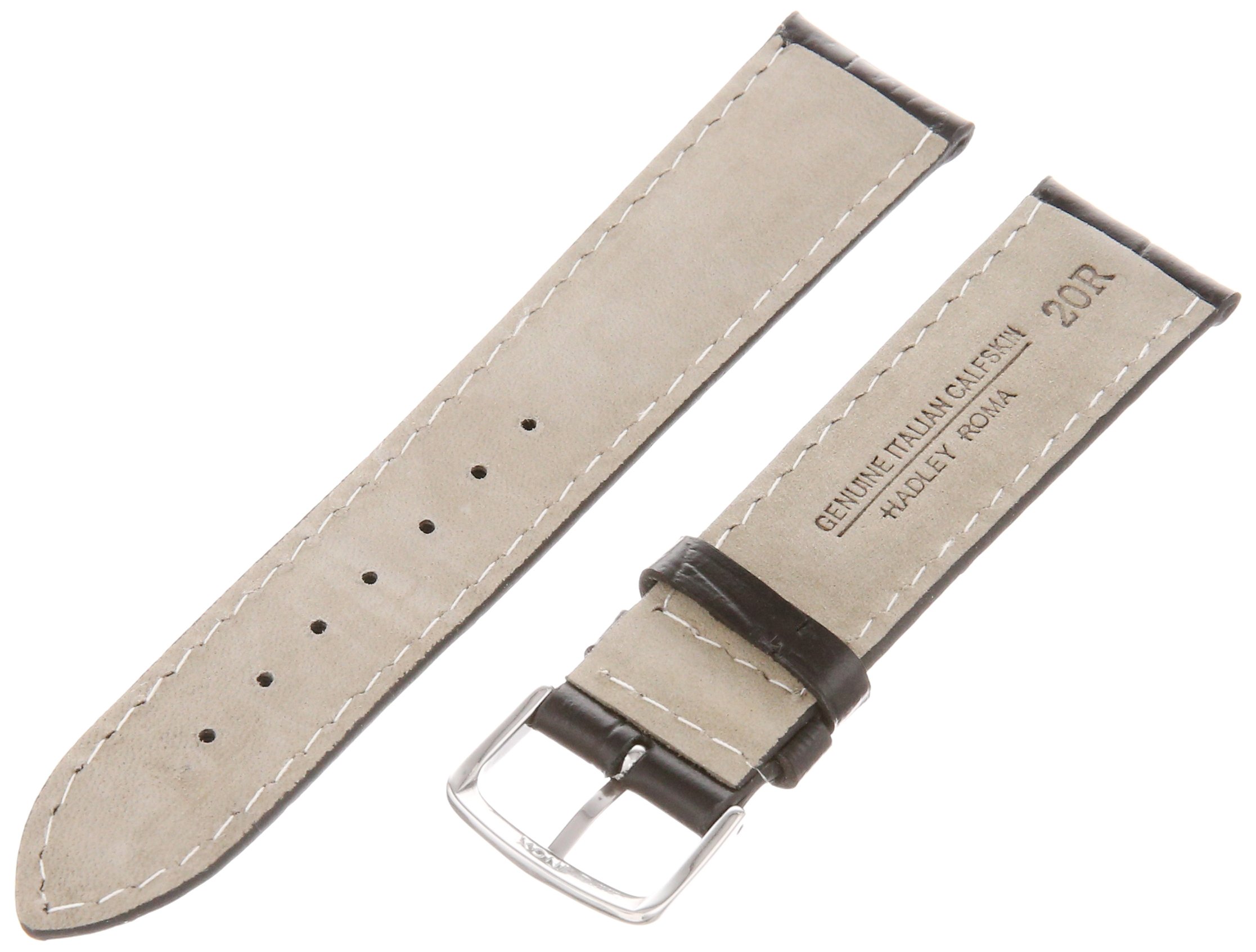 Hadley-Roma Genuine Leather Watch Band for Men - MSM834RA-180 Replacement Strap | Durable & Adjustable | Perfect for Dress Watches, Business & Formal Occasions