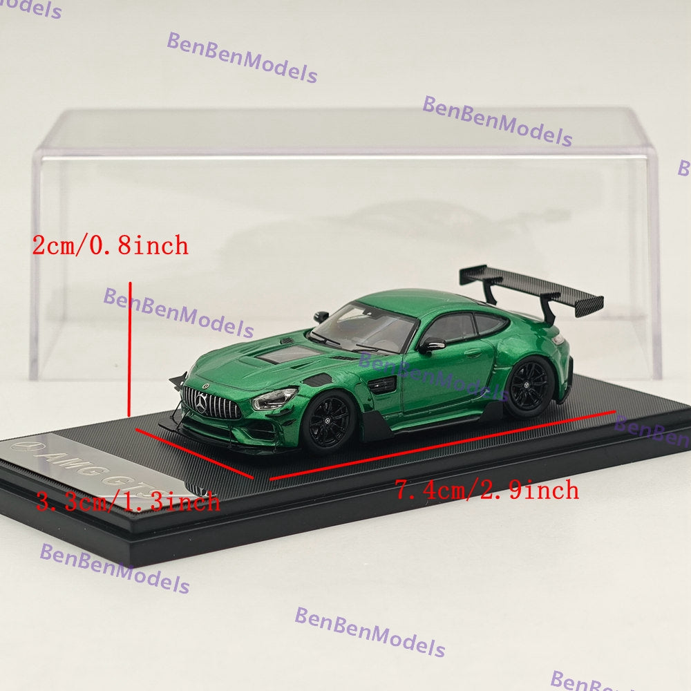 1:64 Rhino Model RM Mercedes AMG GTS Widebody Racing Sports Car Diecast Model - Green Collectible Toy for Display, Racing Enthusiasts & Car Lovers