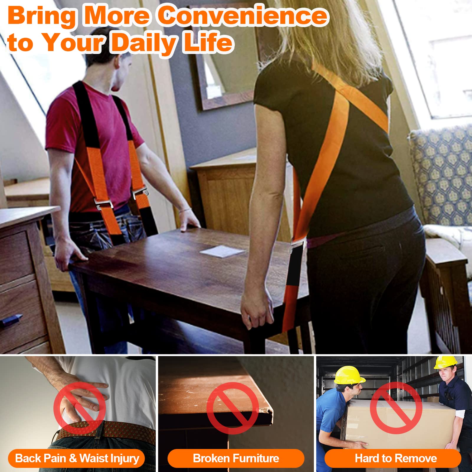 Adjustable Moving Straps for 2 People - Heavy Duty Furniture Lifting & Moving System - Shoulder Support for Furniture, Appliances, Mattresses - Holds Up to 800 lbs - Perfect for Home Moves, Warehouse Relocations & DIY Projects