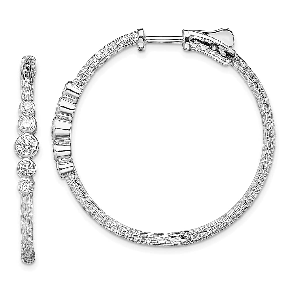 925 Sterling Silver Cubic Zirconia Hoop Earrings for Women - Elegant CZ Studded Fine Jewelry - Perfect Gift for Her, Birthday, Anniversary & Special Occasions