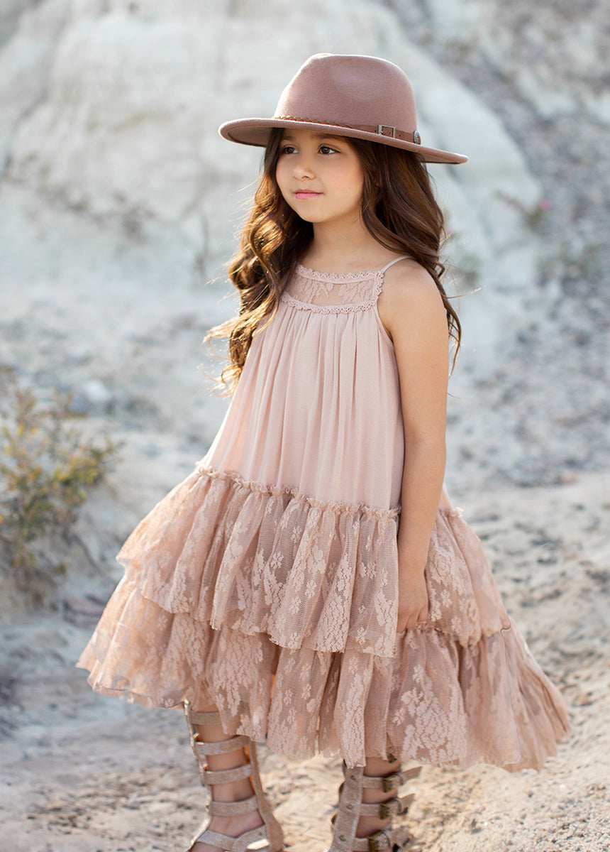 Stylish Catrina Dress in Desert Shell - Elegant Floral Maxi Dress for Women | Perfect for Parties, Weddings & Summer Outfits