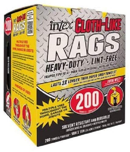 Premium 10x11 Inch Wiping Rags - Pack of 200 | Heavy-Duty Cleaning Cloths for Home, Kitchen, Garage & Workshop | Reusable & Absorbent Multi-Purpose Rags