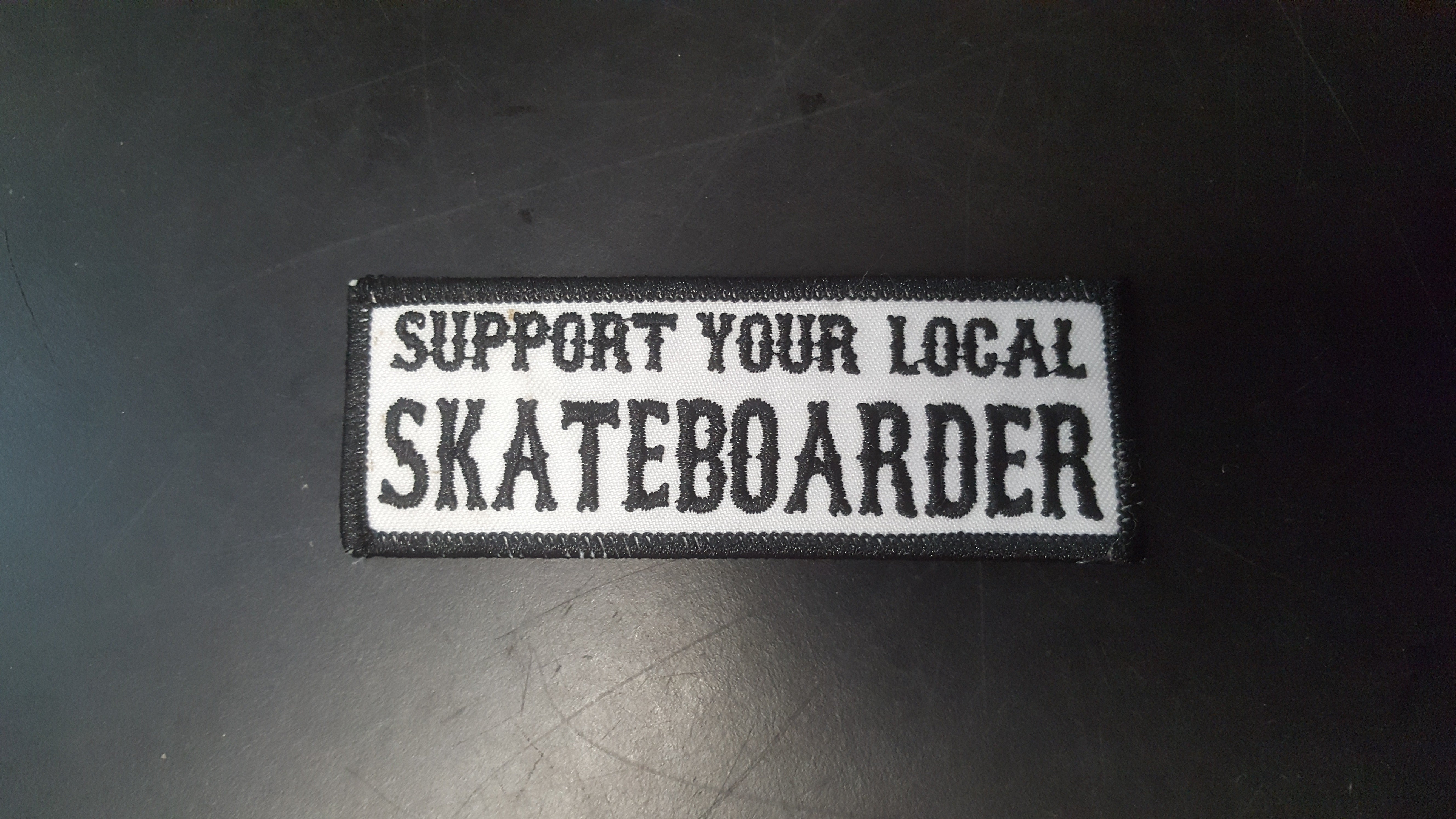 Support Your Local Skateboarder Iron-On Patch - 4 Pack for DIY Jacket, Backpack & Skateboard Customization