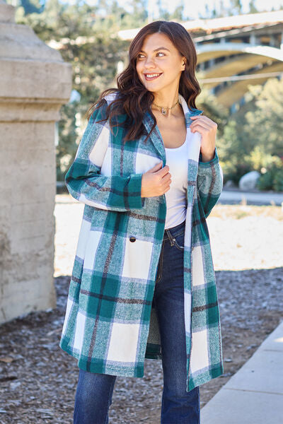 Stylish Plaid Button-Up Lapel Collar Coat for Men & Women | Trendy Fall Winter Jacket | Perfect for Office, Dating & Outdoor Activities