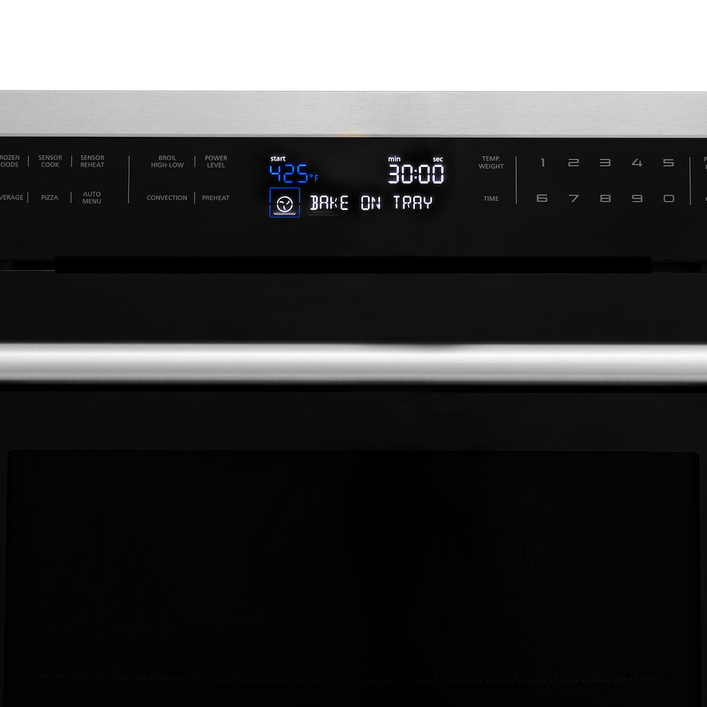 ZLINE 24 Inch Stainless Steel Built-In Convection Microwave Oven with Speed Cooking & Sensor Technology - Perfect for Modern Kitchens, Small Spaces, and Fast Meal Prep (MWO 24)