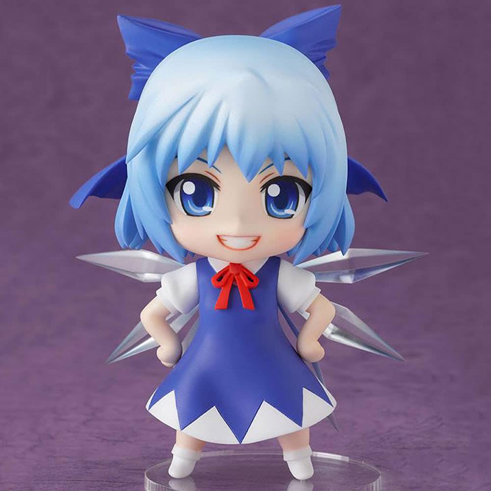 JJRPPFF Q Version Cirno Anime Figure - 3.9 Inch Touhou Project PVC Collectible Doll in Blue Outfit, Standing Pose | Perfect for Home Display, Anime Collections & Gift Giving