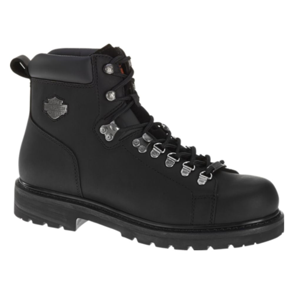Harley Davidson Men's 6-Inch Steel Toe Work Boots - Waterproof Safety Shoes for Construction & Motorcycle Riding (Black, D10035) | Durable & Comfortable for Outdoor Work & Heavy Duty Jobs