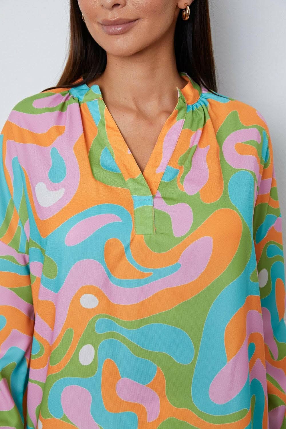 Stylish Printed Notch Neck Blouse for Women - Perfect for Office Wear, Casual Outings & Special Occasions
