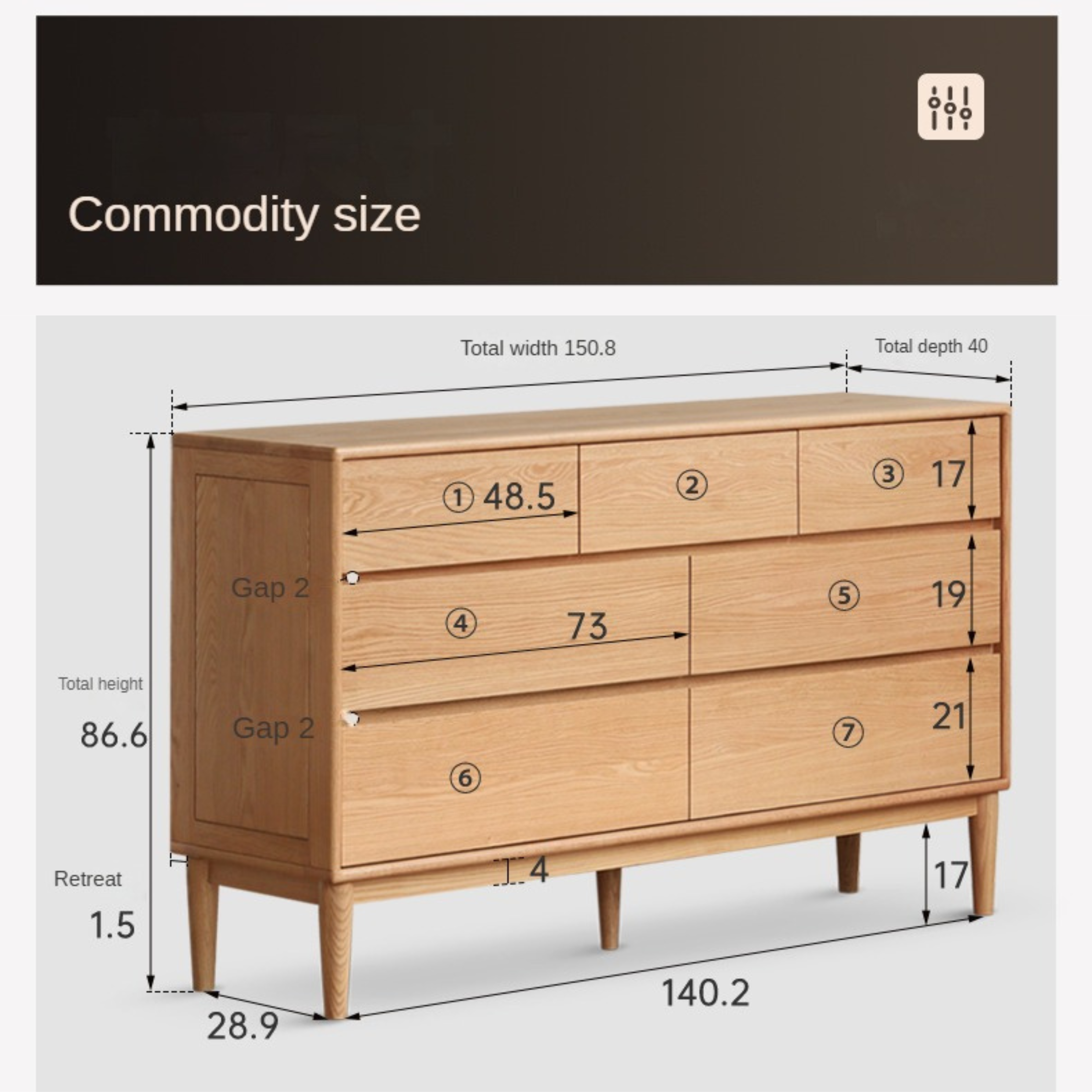 Oak Solid Wood Small Chest of Drawers - 3 Drawer Storage Organizer for Bedroom, Nursery, or Office | Compact Dresser for Clothes, Toys & Home Organization
