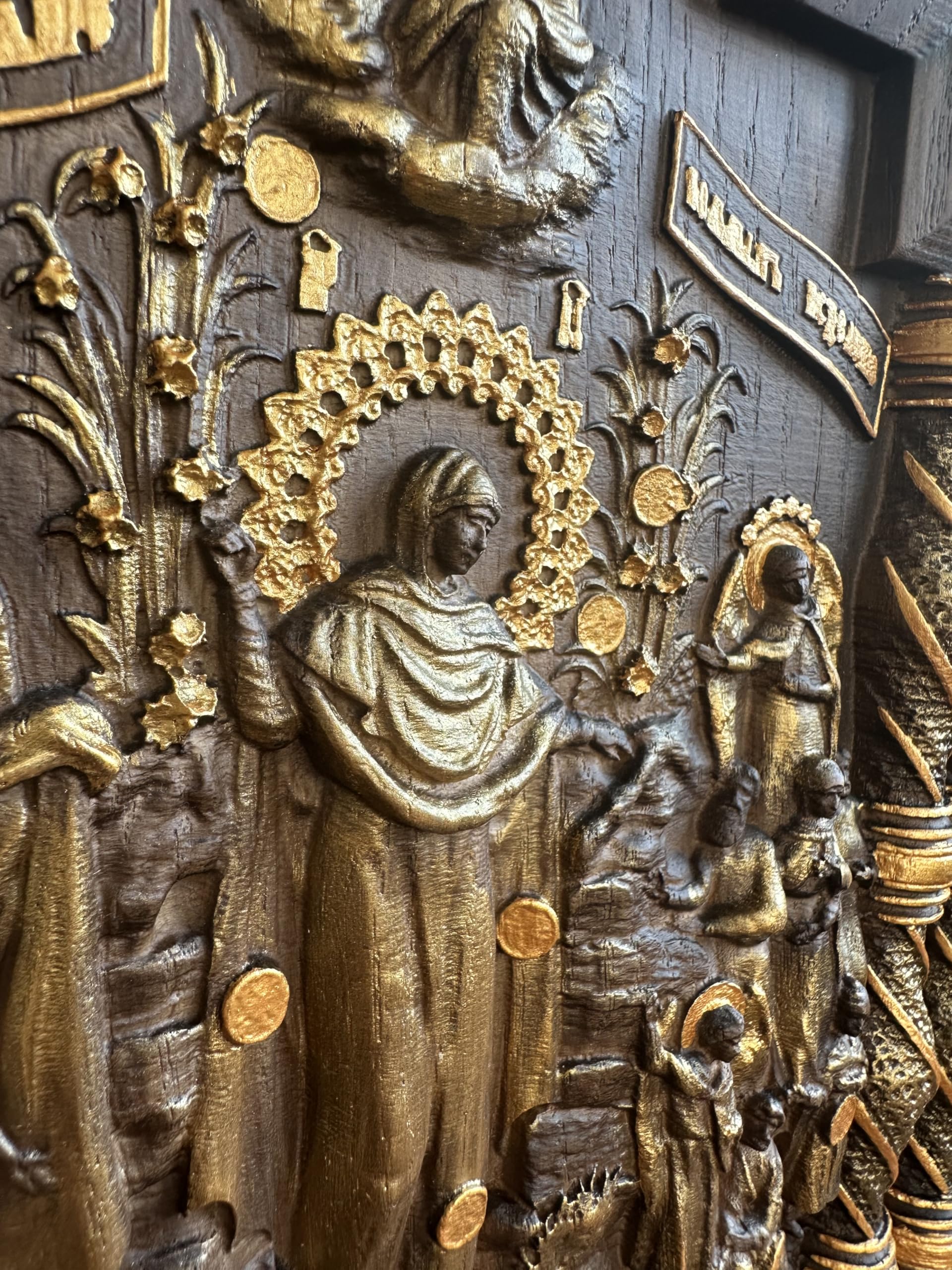 Handmade Virgin Mary The Joy of All Who Sorrow Orthodox Wood Wall Art - Custom Framed Christian Home Decor - Unique Religious Gift for Mother's Day & Christmas - Perfect for Bedroom, Living Room & Prayer Space