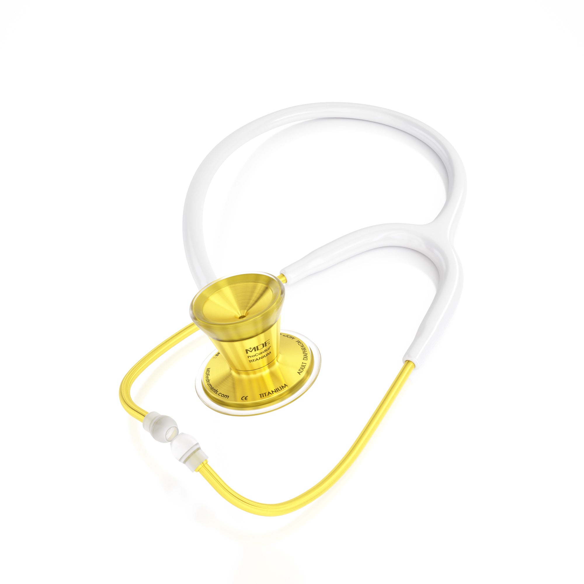 ProCardial® Titanium Cardiology Stethoscope - Premium White & Gold Finish for Medical Professionals | Ideal for Doctors, Nurses, and Healthcare Practitioners in Hospitals & Clinics