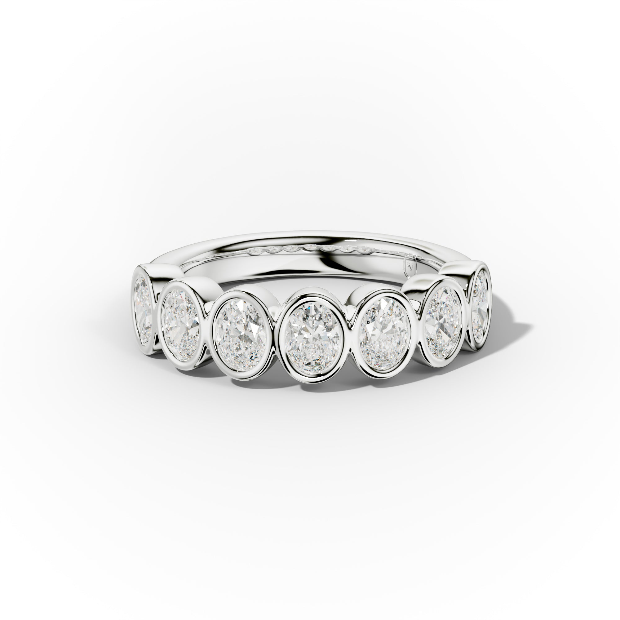 1.0 Carat Bezel Set Oval Diamond Anniversary Band - Elegant Wedding Ring for Women, Durable 14K Gold Engagement Ring, Perfect Gift for Wife, Anniversary & Valentine's Day