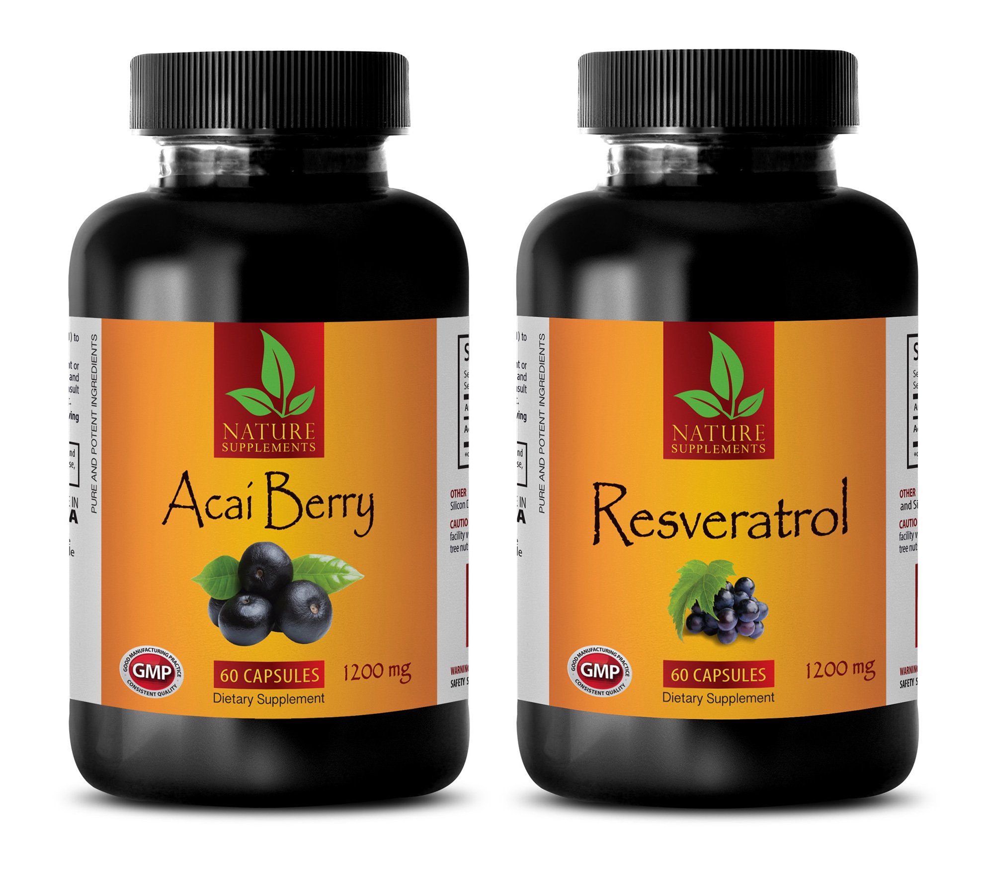 Premium Antioxidant Complex with Acai Berry & Resveratrol - 2 Bottle Combo - Supports Immune Health & Detox - Perfect for Daily Wellness Routine & Active Lifestyle