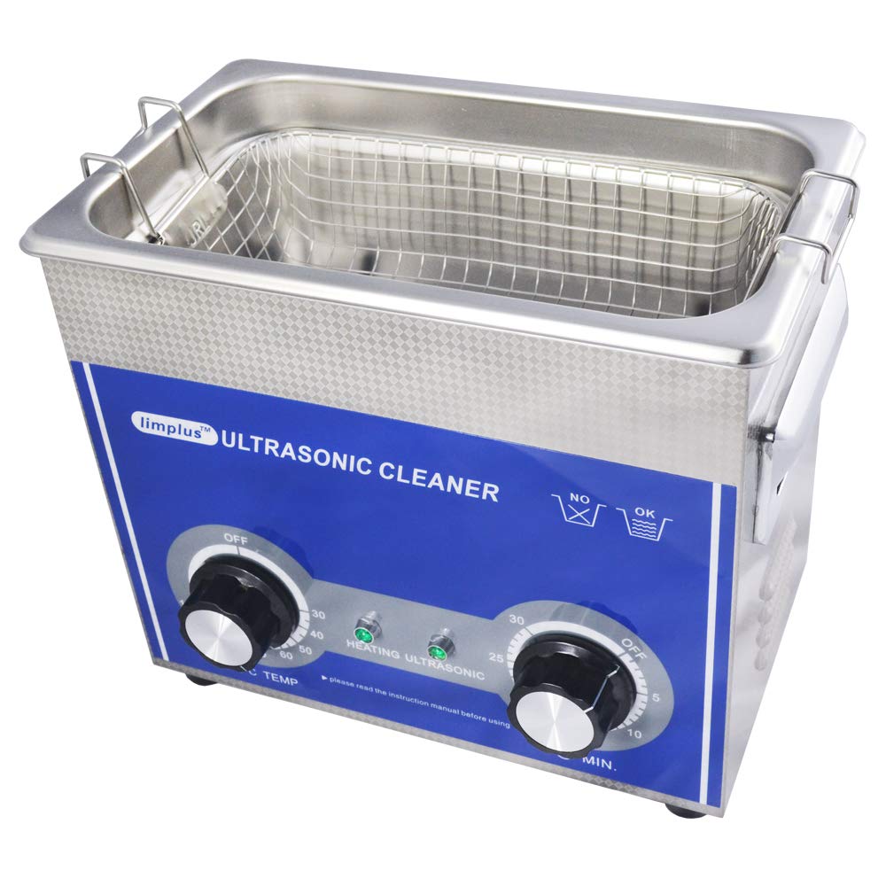Limplus LS-03 3L 120W Commercial Ultrasonic Cleaner with Basket & Lid - Professional Dental, Surgical & Jewelry Cleaning - 40kHz Timer Heater for Dentures, Instruments, Fuel Injectors - Perfect for Clinics, Labs & Automotive Workshops