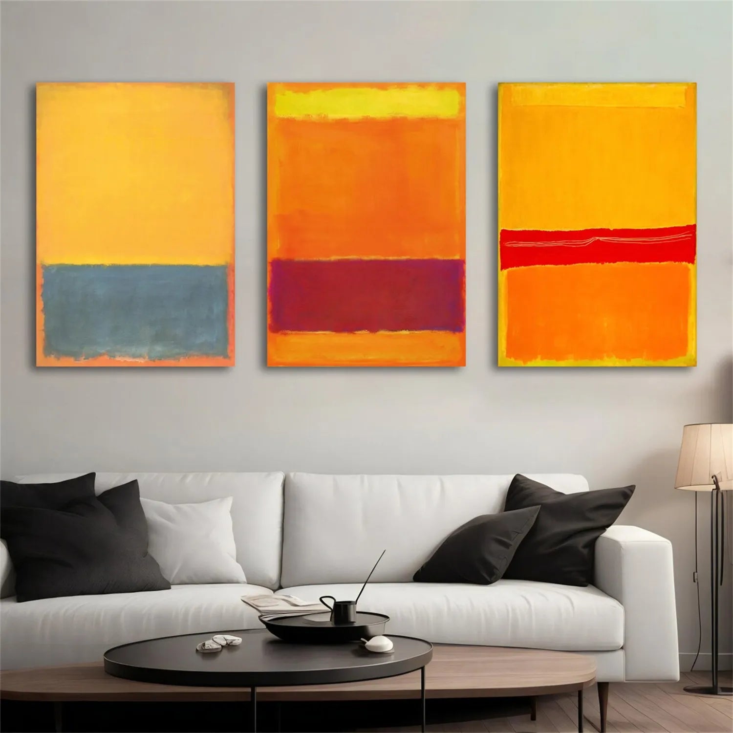 Abstract Tranquility Set of 3 Wall Art Prints - Modern Minimalist Home Decor for Living Room, Bedroom & Office - #WS189