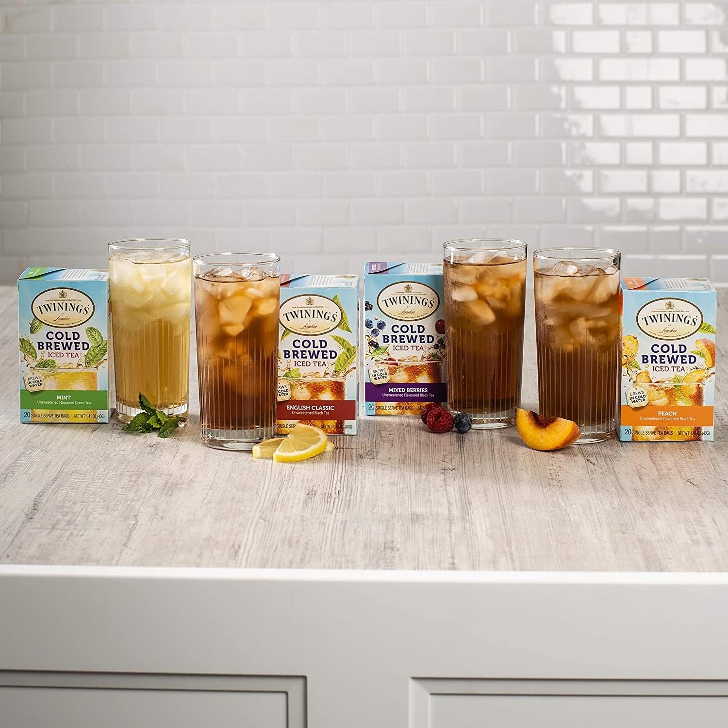 Twinings Mixed Berries Cold Brew Iced Tea Bags - Unsweetened Flavored Black Tea with Caffeine, 20 Count (Pack of 6) | Refreshing Summer Drink for Picnics, Office & Home Relaxation