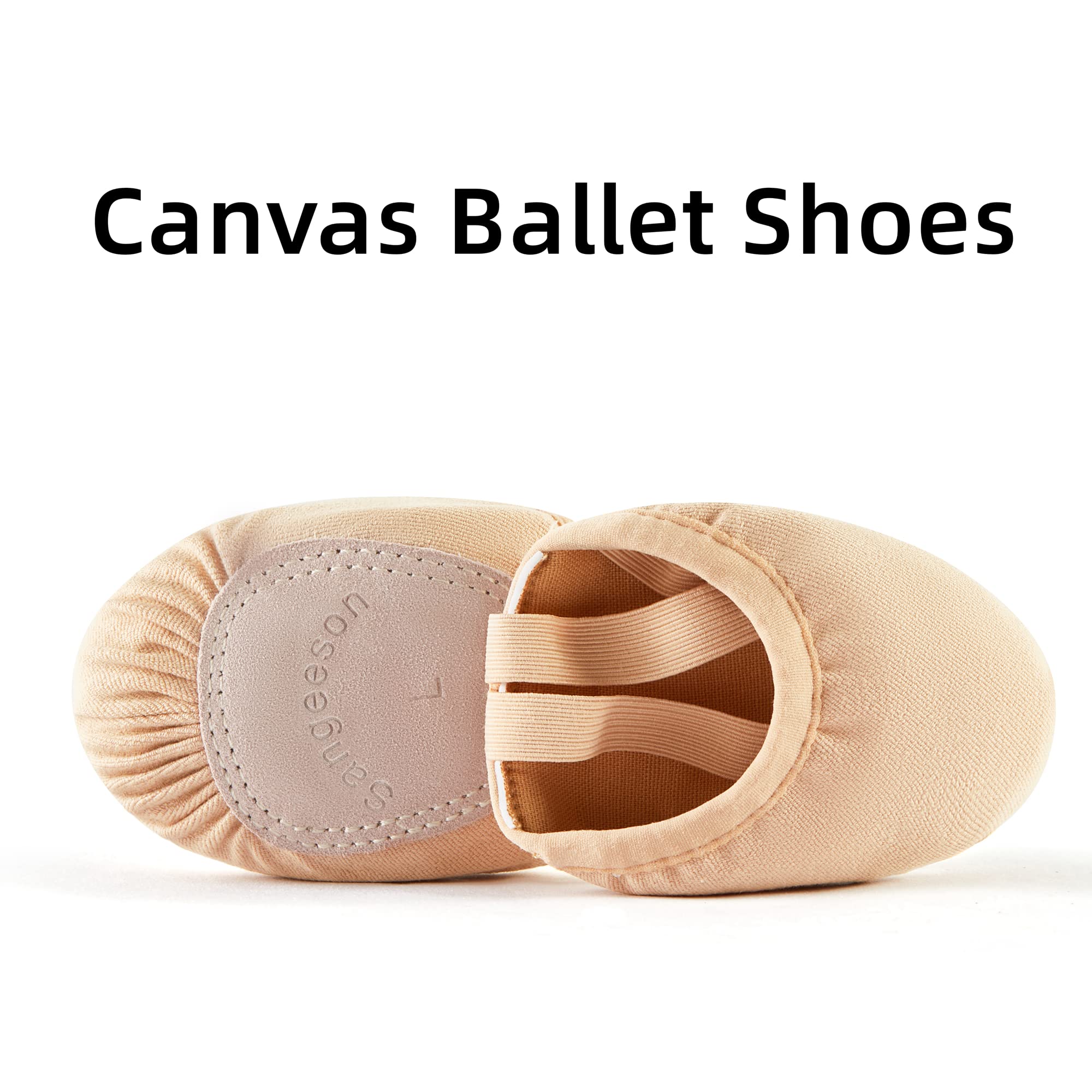 SANGEESON Half Sole Dance Shoes - Stretch Canvas Ballet Shoes for Ballet, Jazz, Modern & Contemporary Dance | Lightweight & Flexible for Studio, Performance & Practice