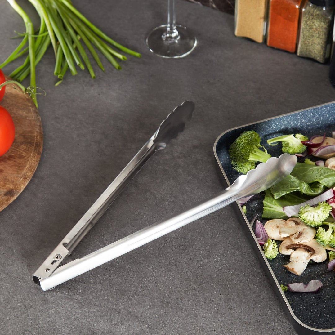 Premium RSVP Stainless Steel Locking Tongs 12