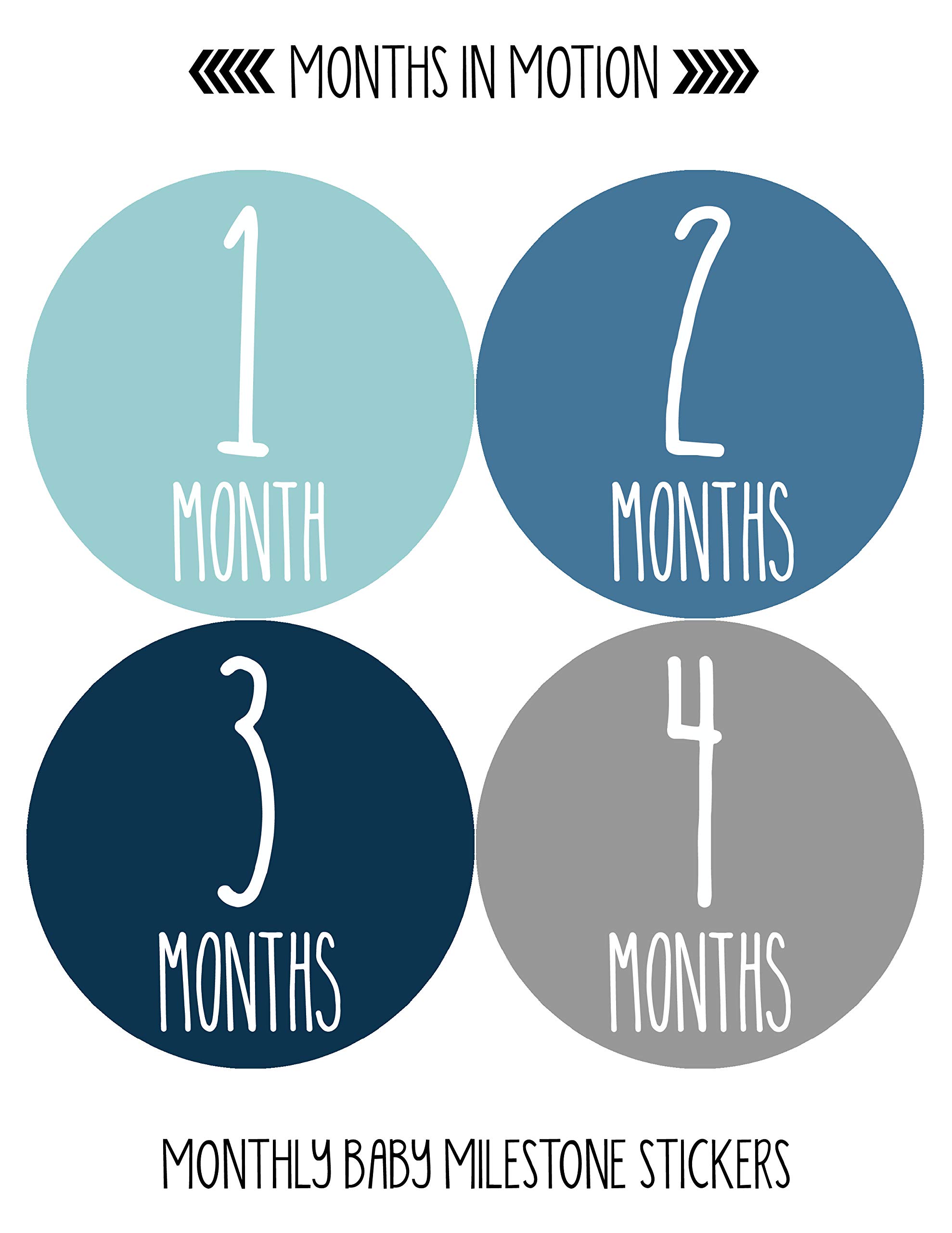 Baby Milestone Stickers Set of 24 - Newborn Monthly Growth Tracking Stickers for Boys & Girls - Perfect for Baby Photo Shoots, Scrapbooking & First Year Memory Keepsakes