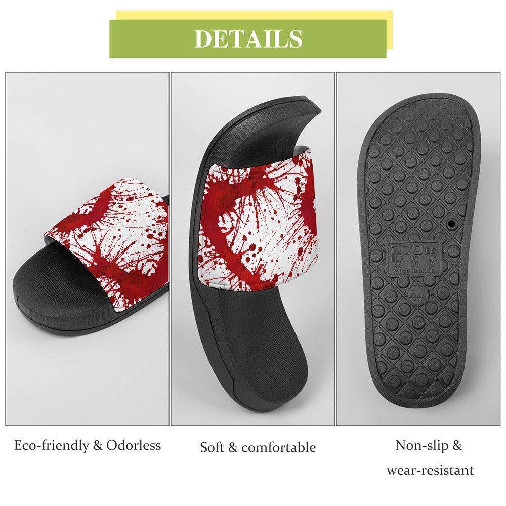 Bloody Splatter Halloween PVC Sandals - Scary Cosplay Shoes for Horror Parties & Themed Events - Comfortable & Durable Costume Footwear