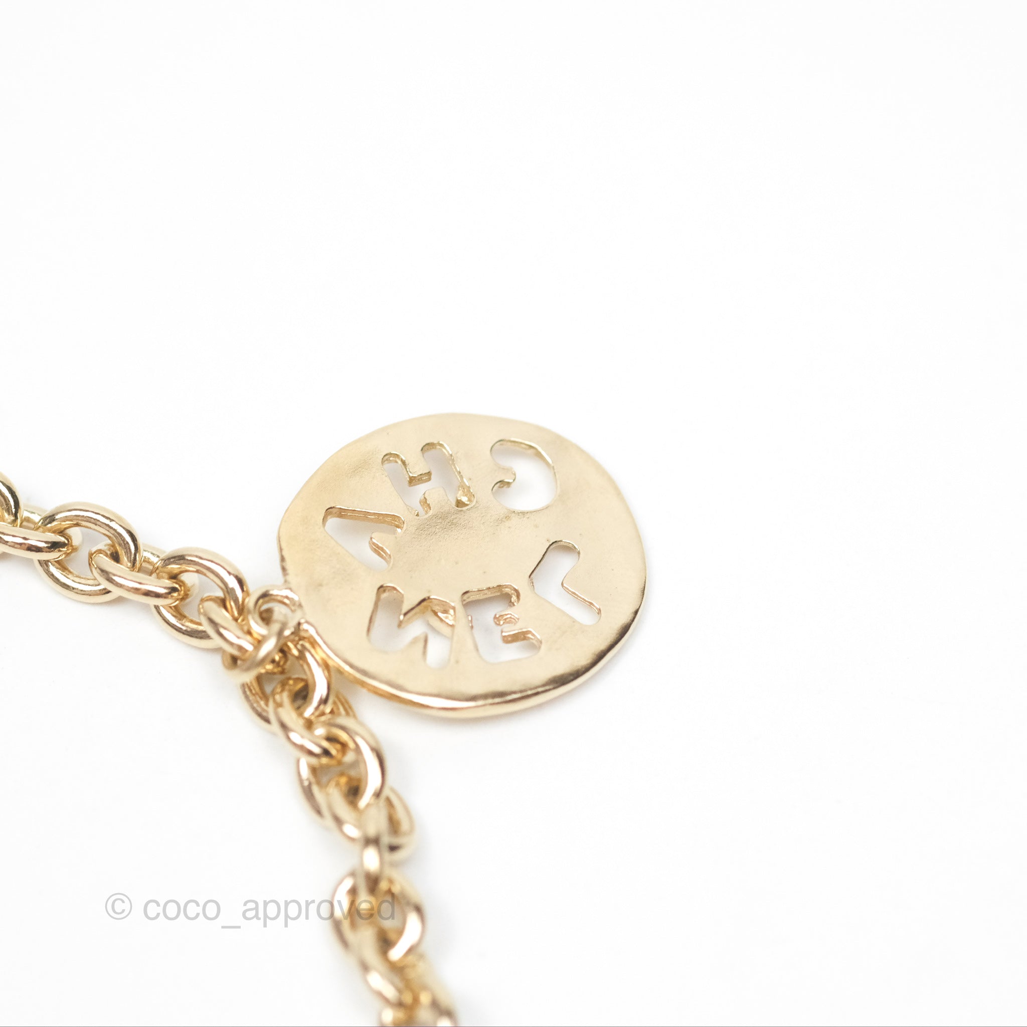 Chanel CC Logo Charm Necklace in 21K Gold Tone - Elegant Jewelry for Women, Perfect for Parties, Weddings & Special Occasions