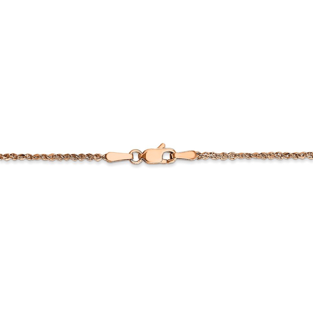 14K Rose Gold 1.7mm Rope Chain Anklet Bracelet for Women - Dainty Delicate Ankle Jewelry for Beach, Wedding & Everyday Wear