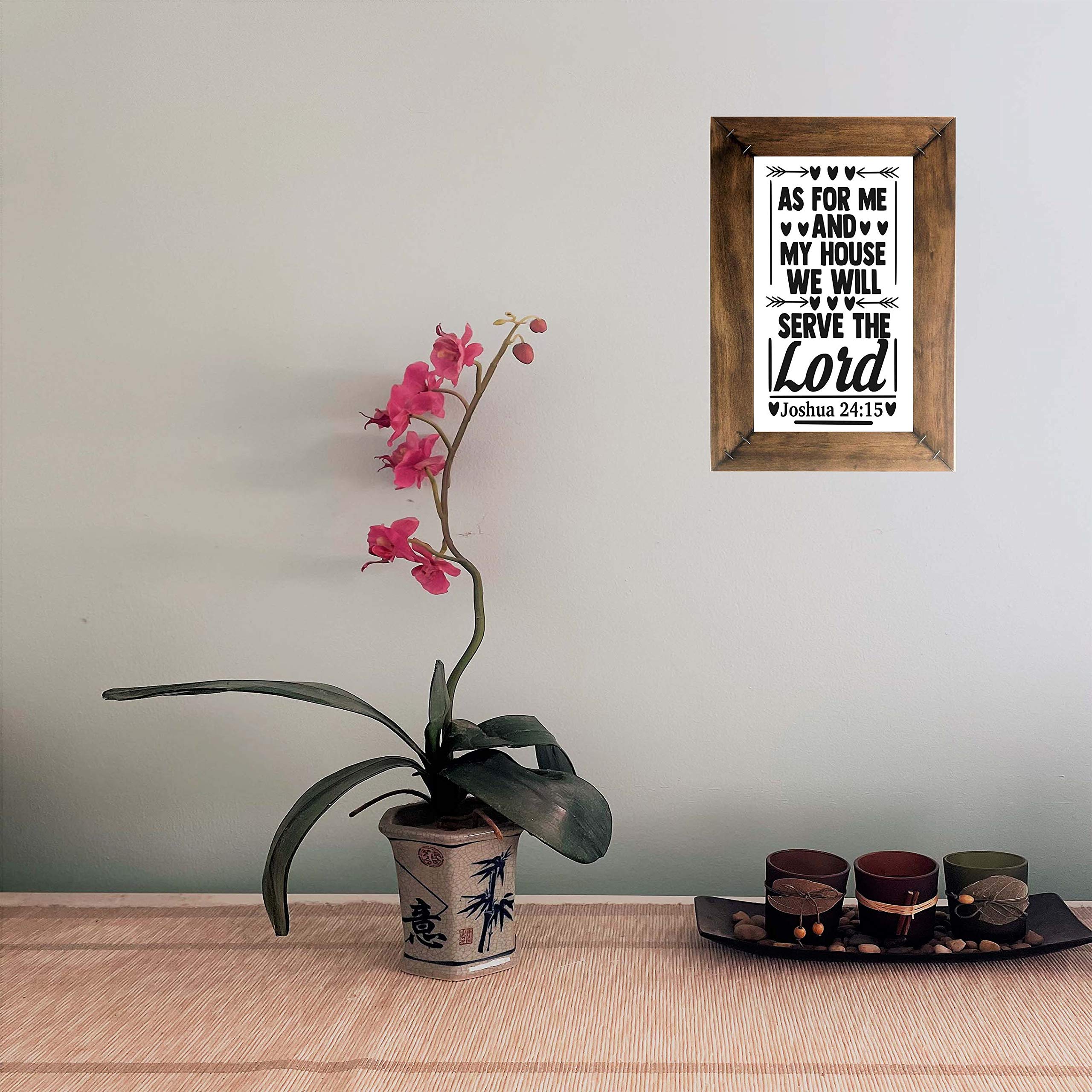 Christian Bible Quotes Family Sign - 'We Will Serve The Lord' Wall Decor for Living Room - Inspirational Home Decoration for Faithful Families