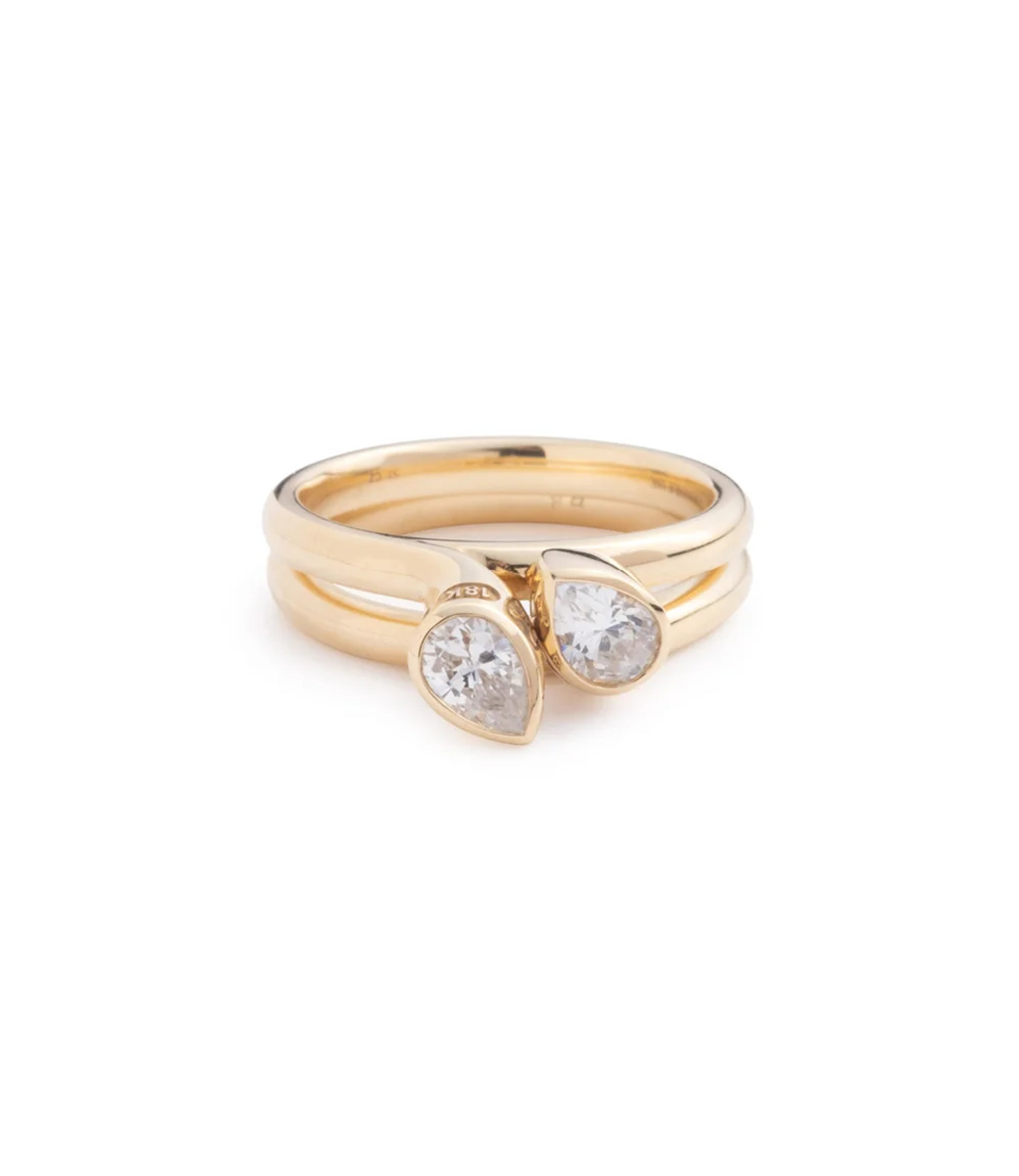 0.7ct Diamond Bookend Ring Stack - Forever & Always Matching Pair for Couples, Wedding Bands, Anniversary Gifts, Stackable Rings for Everyday Wear & Special Occasions