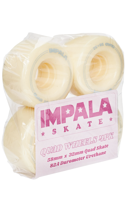 Impala 58mm Pastel Yellow Roller Skating Wheels - 4 Pack for Indoor & Outdoor Skating, Rink, Park, and Trail Use