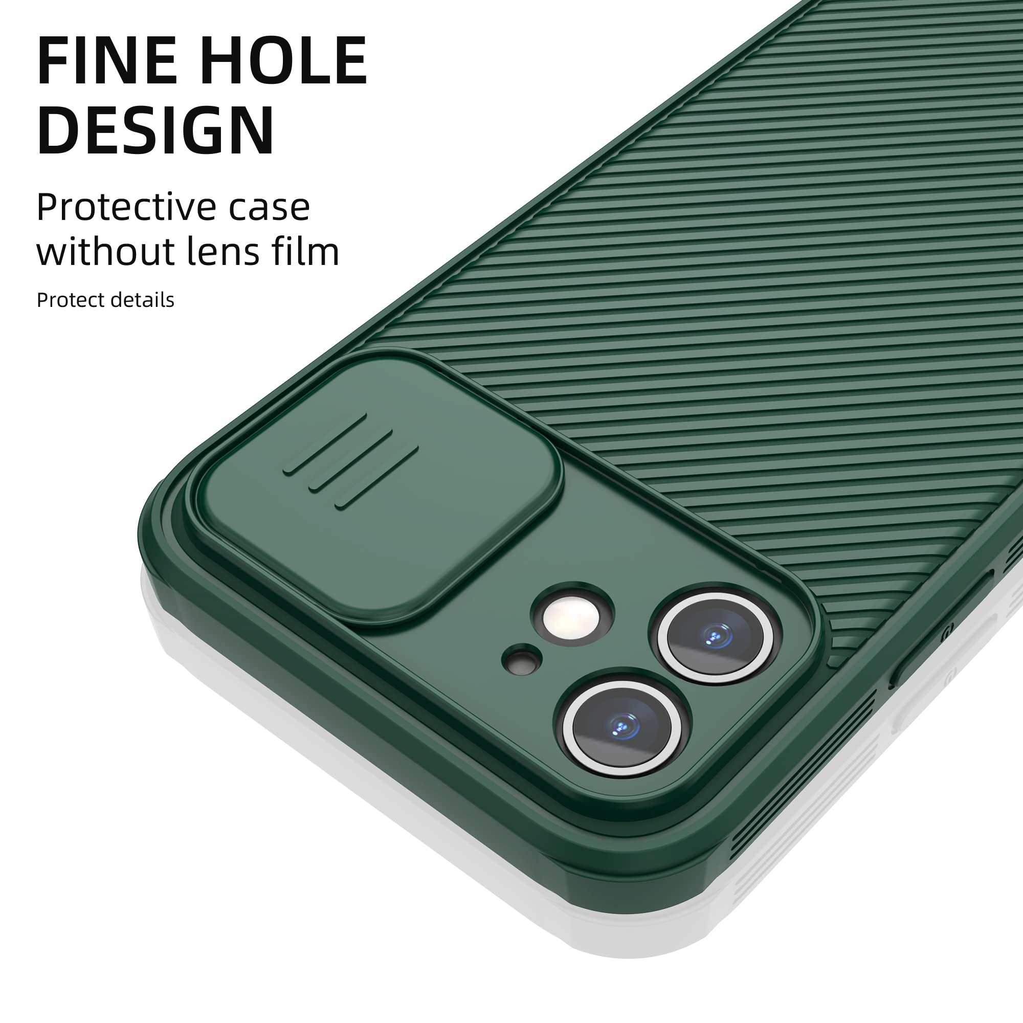 Hitaoyou Magnetic iPhone 12 Case with Slide Camera Cover - Slim Magsafe Compatible Protective Case for iPhone 12 (6.1 Inch) - Green | Perfect for Daily Use, Travel & Wireless Charging