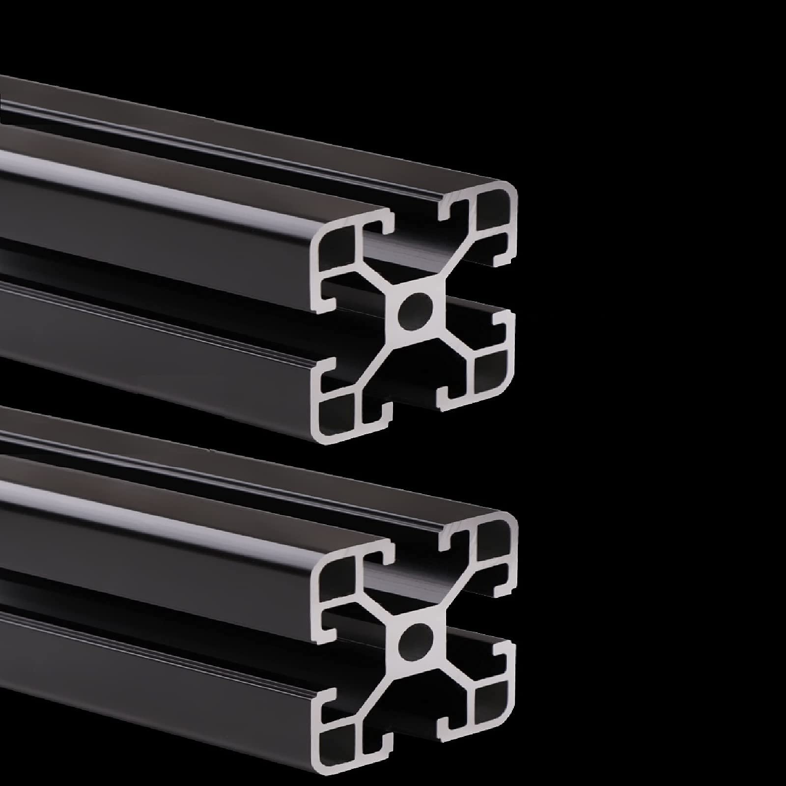 T-Slot 4040 Aluminum Extrusion Profile - European Standard Anodized Black Linear Rail Guide Frame for 3D Printer & CNC Machine DIY Projects (82.68 inch/2100mm, 2Pcs) - Perfect for Building Custom Workbenches, 3D Printer Frames, and CNC Router Structures
