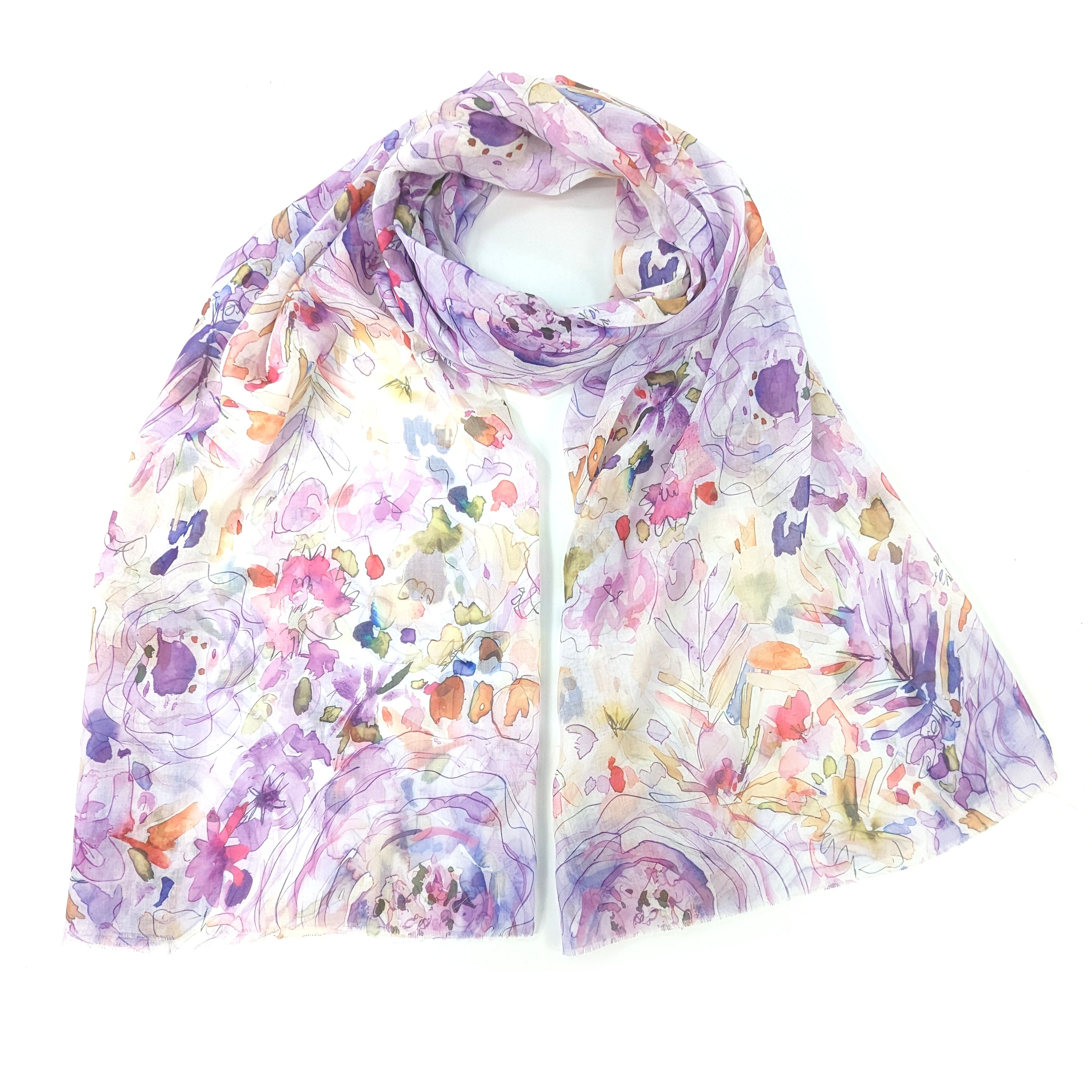 50x180cm Purple Flurry of Roses Floral Printed Fabric - Perfect for Home Decor, Bedding, Curtains & DIY Craft Projects