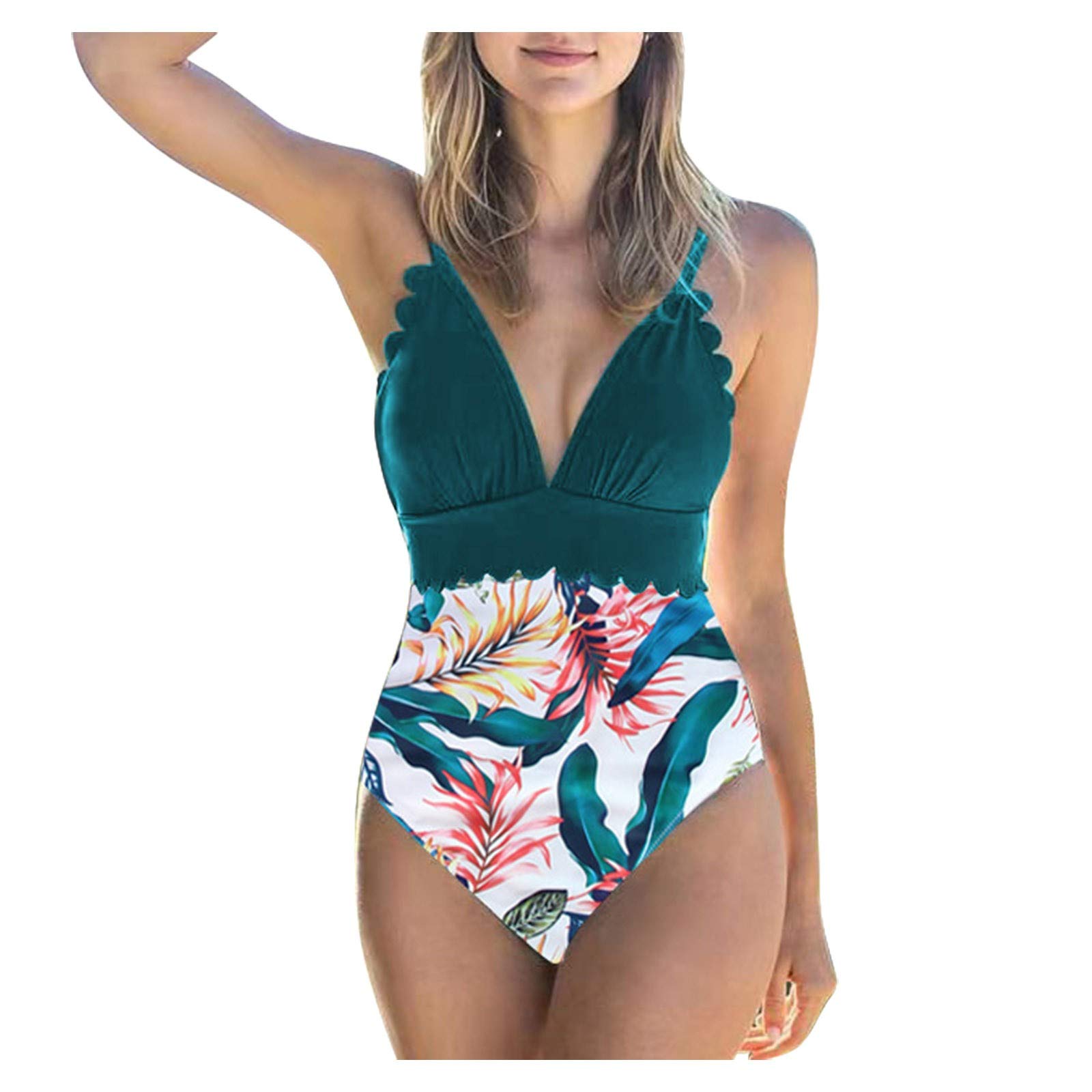 Kuluzego Women's Sexy Push Up One Piece Swimsuit with Graphic Print - Perfect for Beach, Pool, and Summer Vacations