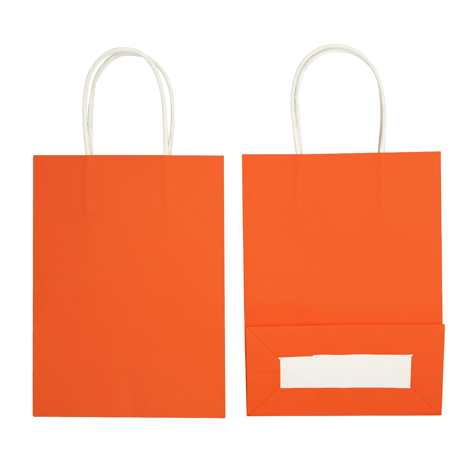 12 Pack Kraft Paper Party Favor Gift Bags with Handles - Small Orange Gift Bags for Halloween, Christmas, Birthday, Wedding & Party Celebrations | Perfect for Candy, Treats & Small Gifts