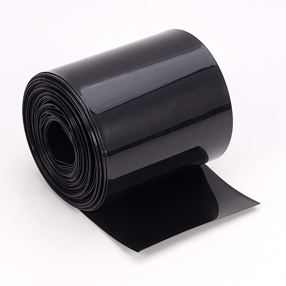 PVC Heat Shrink Tubing for Batteries - 7.5m Black Battery Pack Insulation Wrap - Electrical Wire Protection for DIY Projects, Electronics Repair & Battery Maintenance