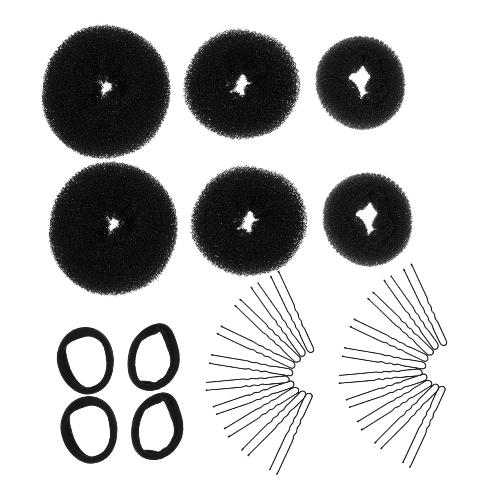 Mikinona 2 Pack U-Shaped Hair Pins & Donut Bun Makers for Women - Messy Bun Styling Set with Hair Accessories Kit - Perfect for Everyday Wear, Parties & Special Occasions