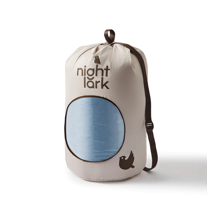 Night Lark® Linen Print Coverless Duvet Set - Breathable & Lightweight Queen Size Bedding in Twilight Blue | Perfect for Summer & All-Season Comfort