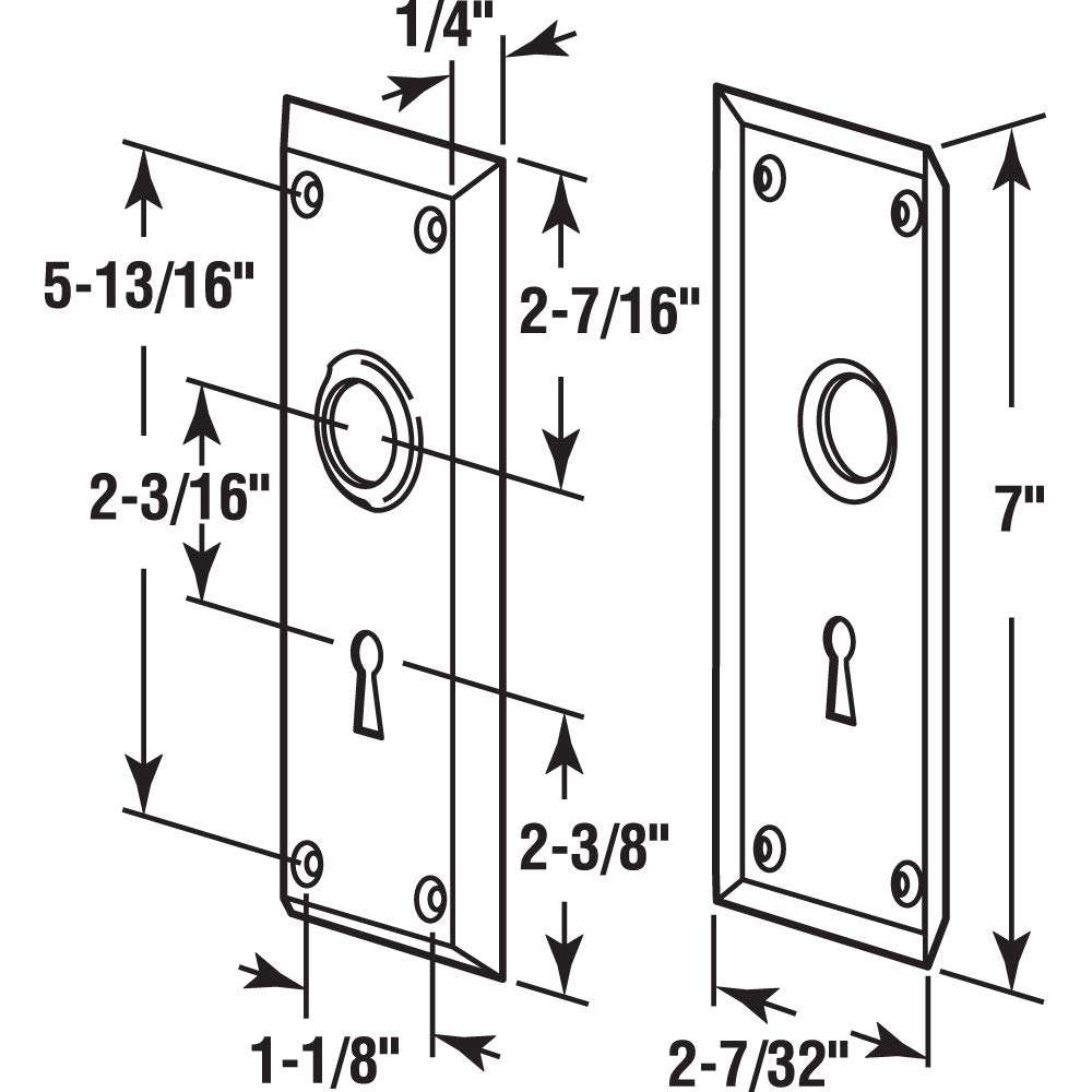 Prime-Line E 2718 Satin Nickel Door Escutcheon Plates (2 Pack) - Perfect for Cabinet & Furniture Hardware Replacement and Home Improvement Projects