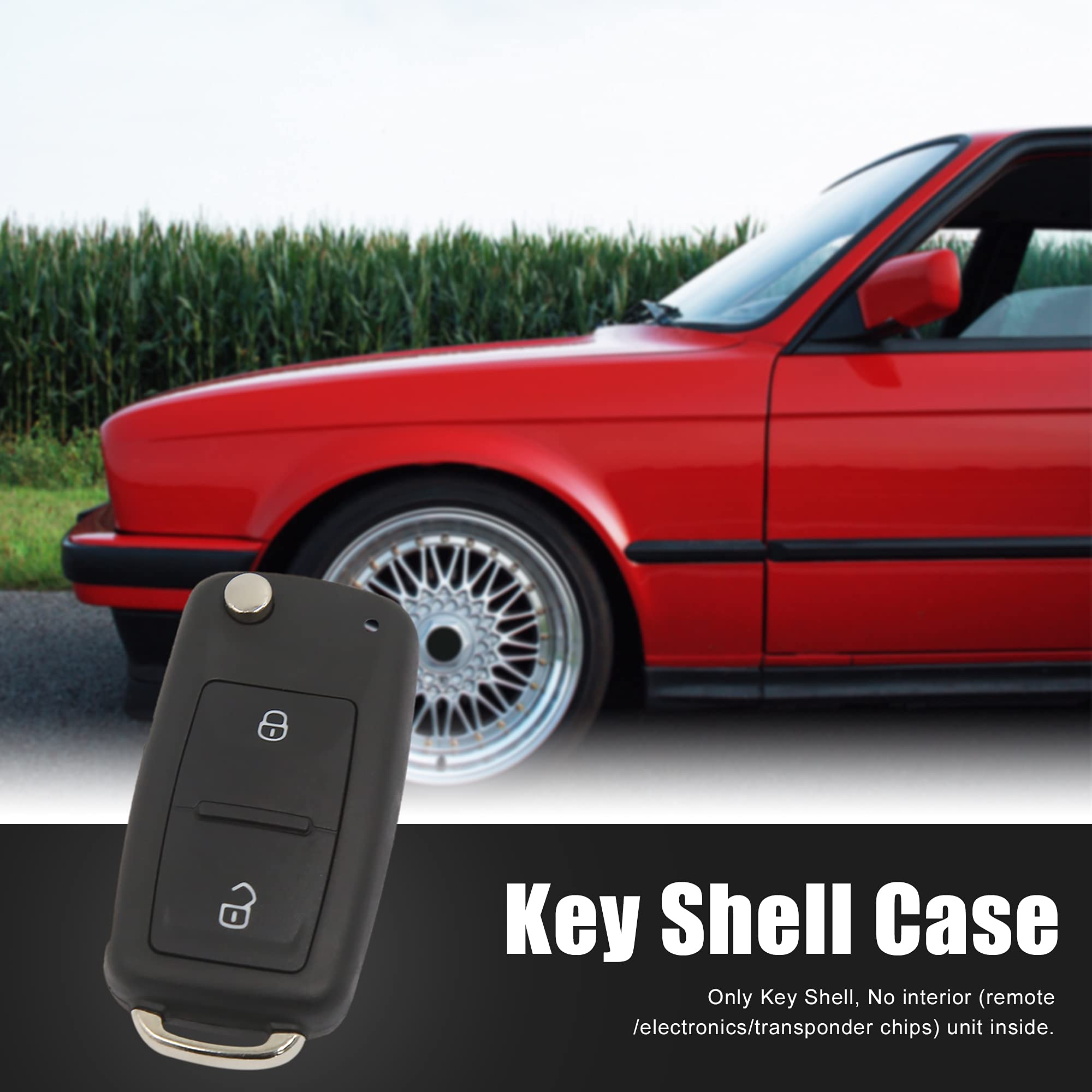 Original Title: uxcell Car Replacement Uncut Blade Flip Fob Remote Key Case for VW Transporter Polo Golf 2 Key Button Black   Optimized Title: **VW Key Fob Replacement Case - Compatible with Transporter, Polo, Golf 2 - Uncut Blade Flip Remote Key Shell (Black) - Durable & Easy to Install for Car Key Protection**    Usage Scenarios: **Perfect for replacing damaged key fobs, upgrading your car key appearance, or as a spare key case for Volkswagen vehicles.**