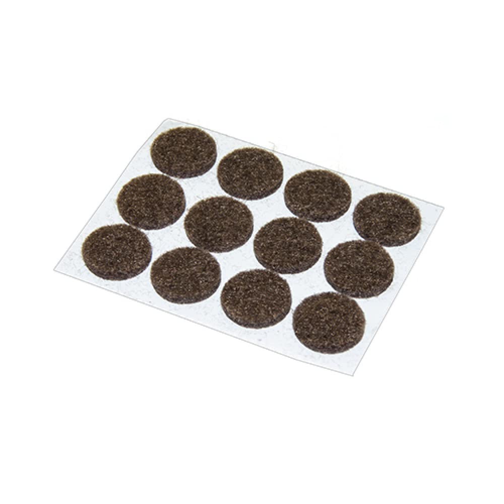 Self-Adhesive Furniture Pads - 1/2 Inch Round Brown Felt Pads (12 Pack) - Protect Floors from Scratches for Chairs, Tables & Sofas