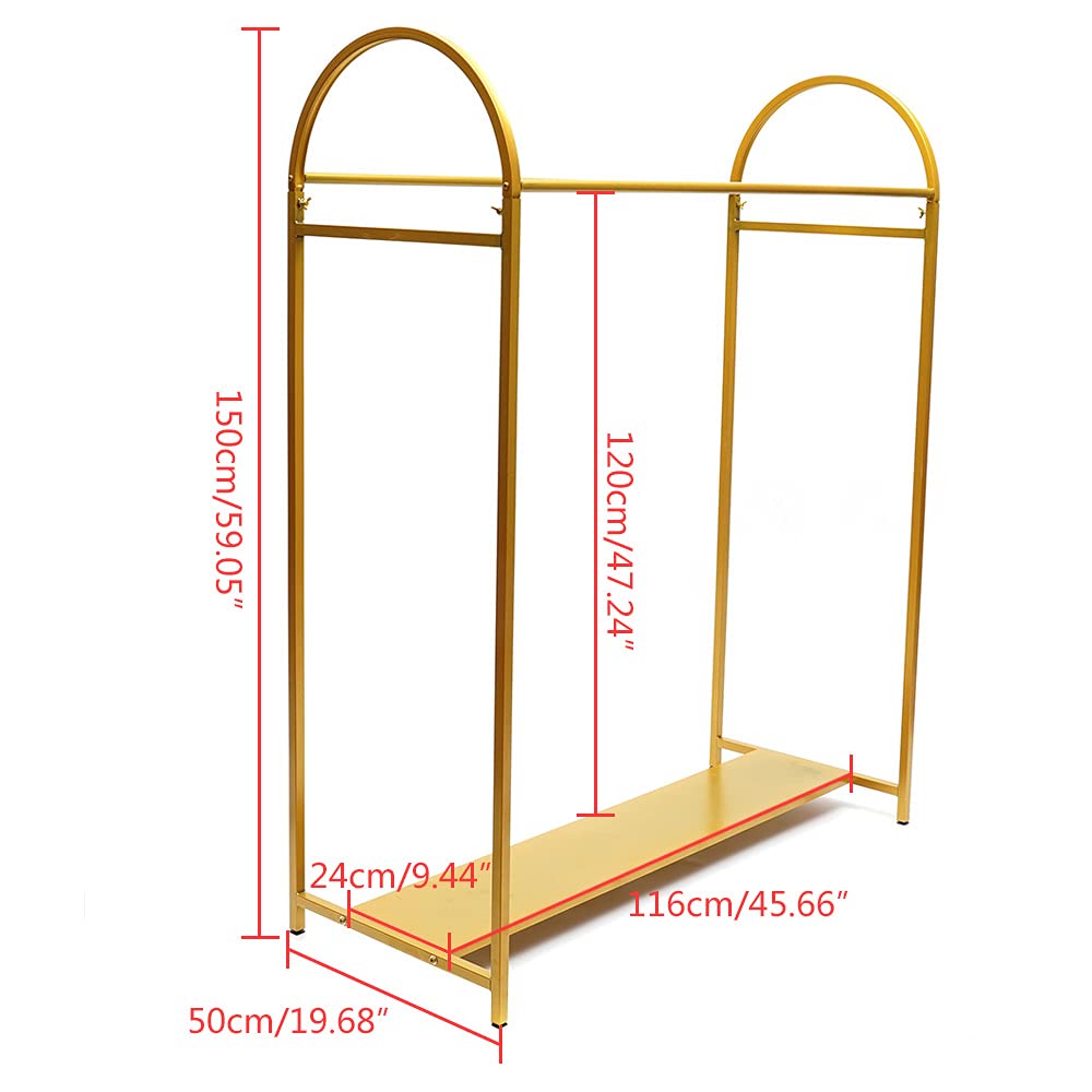 Heavy Duty 59in Industrial Clothing Rack - Metal Garment Rack with Storage Shelf | Freestanding Clothes Display for Retail Stores, Boutiques & Home Organization | Commercial & Residential Use