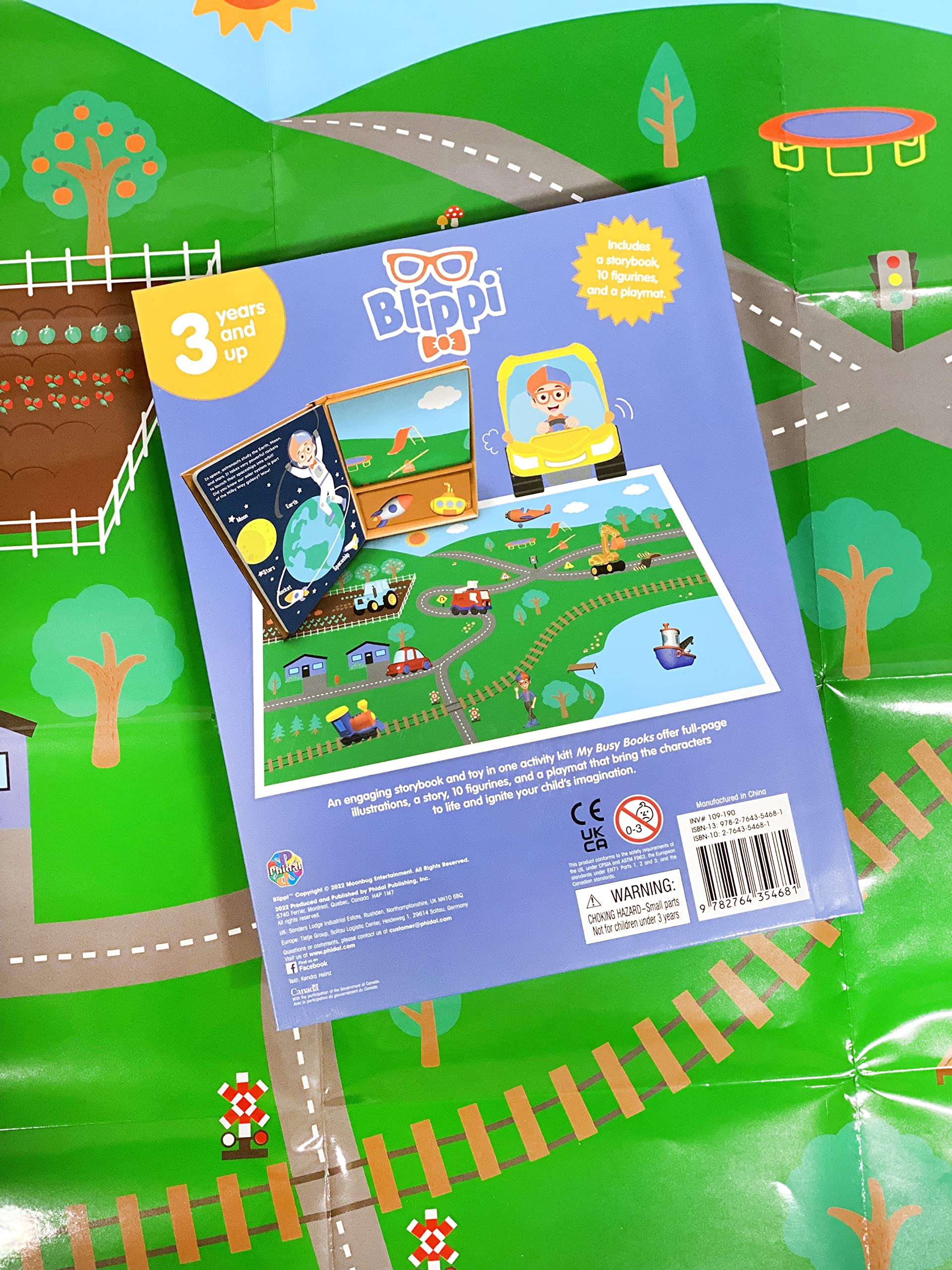 Blippi My Busy Books - Interactive Storybook with 10 Figurines & Playmat | Educational Toy for Kids | Perfect for Storytime, Imaginative Play & Learning Activities