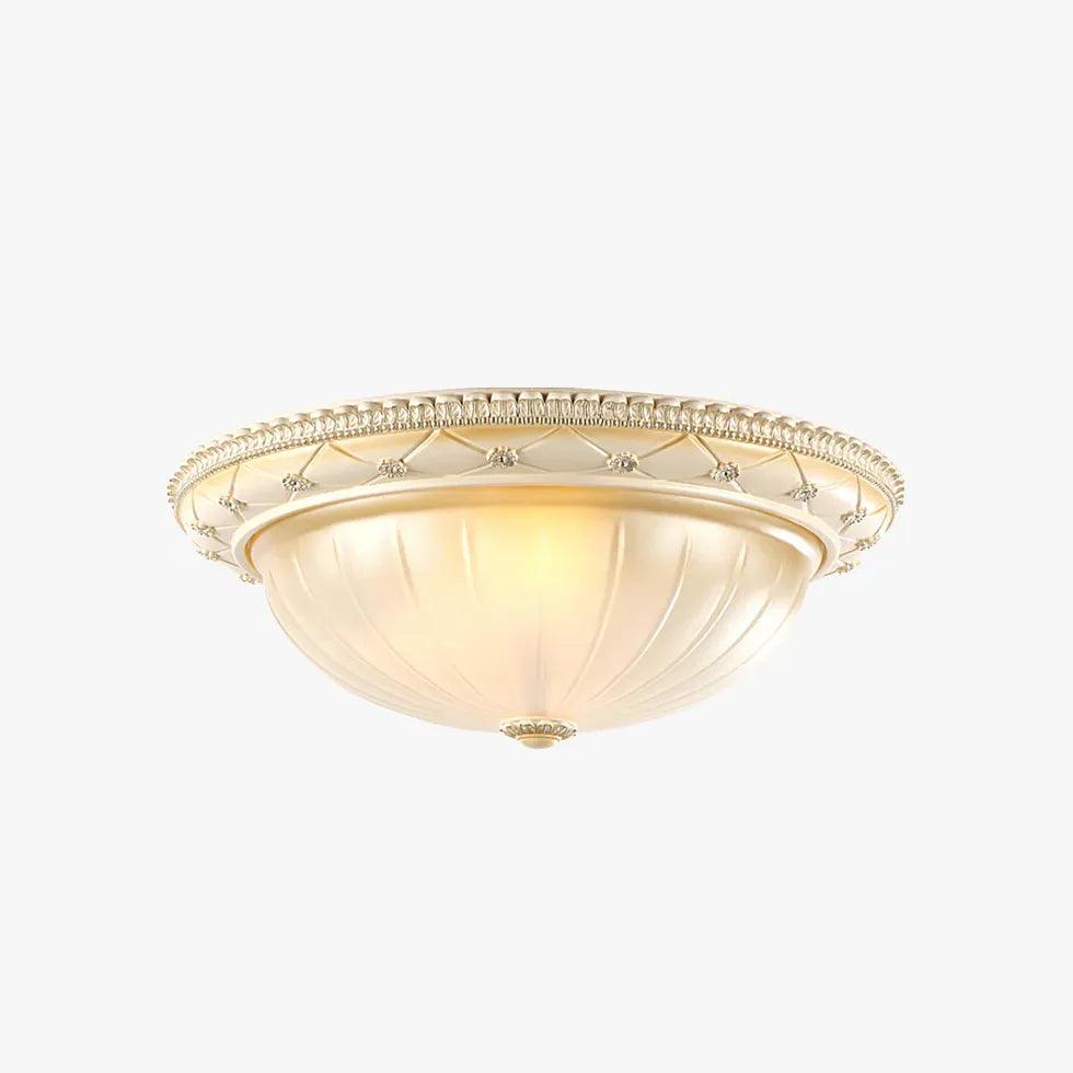 Vintage Round Pattern Glass Ceiling Light Fixture - Elegant Antique Style Pendant Lamp for Dining Room, Bedroom, Living Room & Kitchen Lighting
