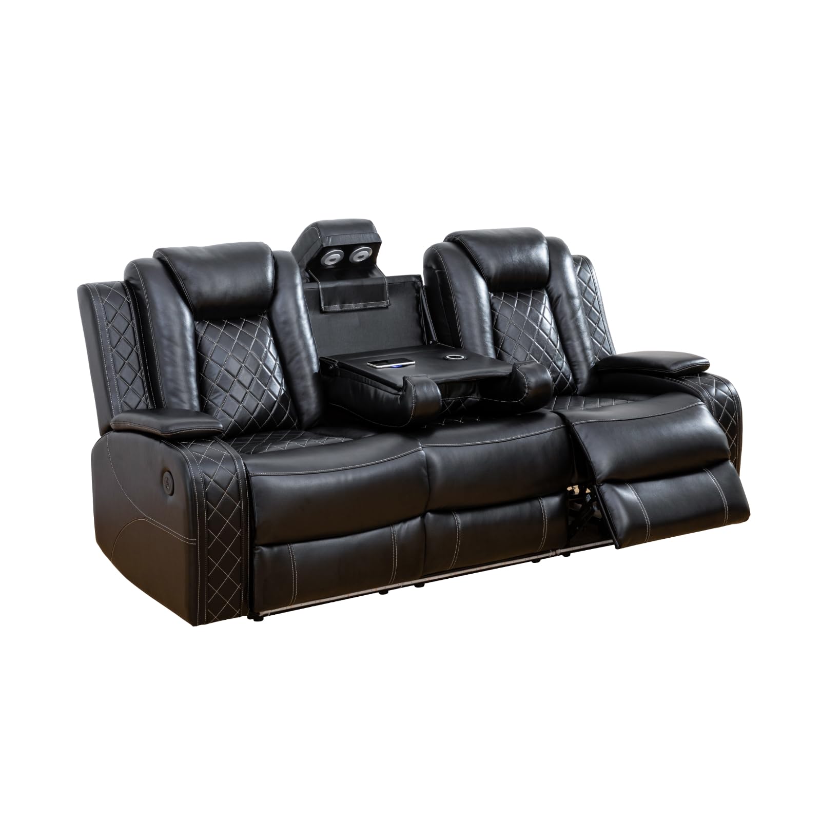 Electric Power Recliner Sofa Set with LED Lights - Modern Living Room Furniture for Home, Dorm, Guest House & Airbnb | Perfect for Relaxing, Entertaining & Small Spaces