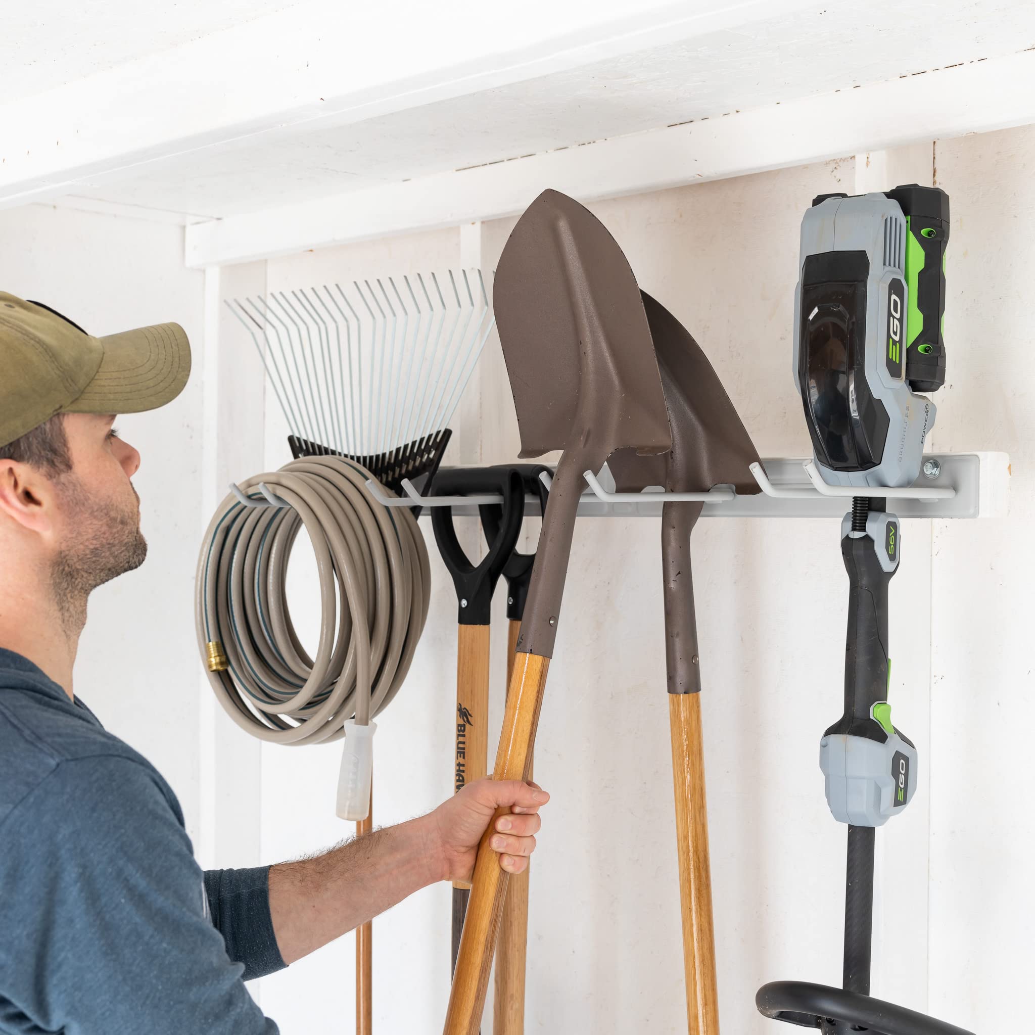StoreYourBoard BLAT Heavy-Duty Garage & Garden Tool Organizer Wall Mount – Industrial Steel Rack for Shovels, Rakes & Yard Tools – Holds 250 lbs – Perfect for Garage Storage, Shed Organization & Outdoor Tool Hanging