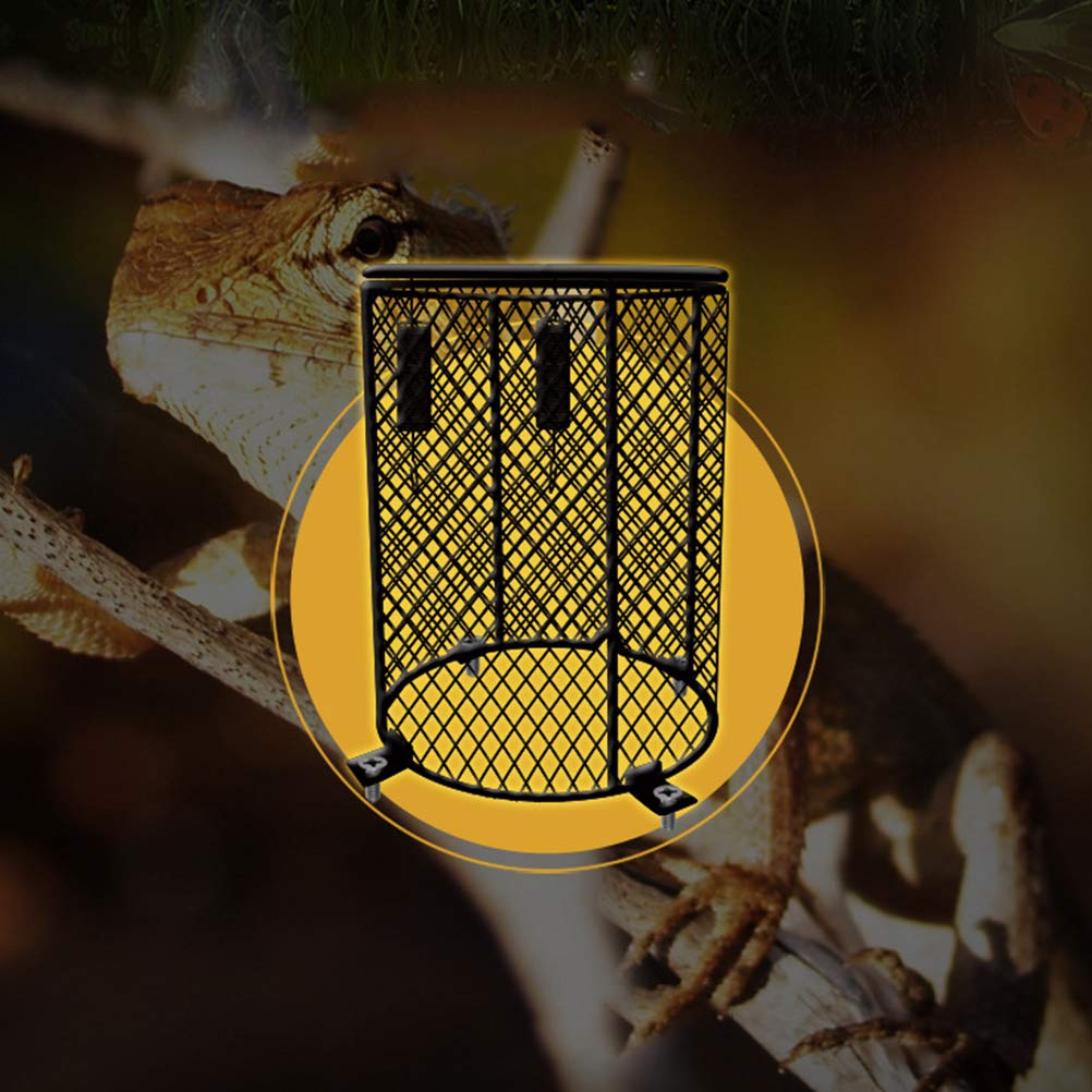 POPETPOP Reptile Heat Lamp Bulb - Round Terrarium Cover with Mesh Guard for Lizards, Spiders & Ants - Safe Enclosure Lighting for Reptile Tanks & Habitats - Perfect for Desert Terrariums & Nocturnal Pets