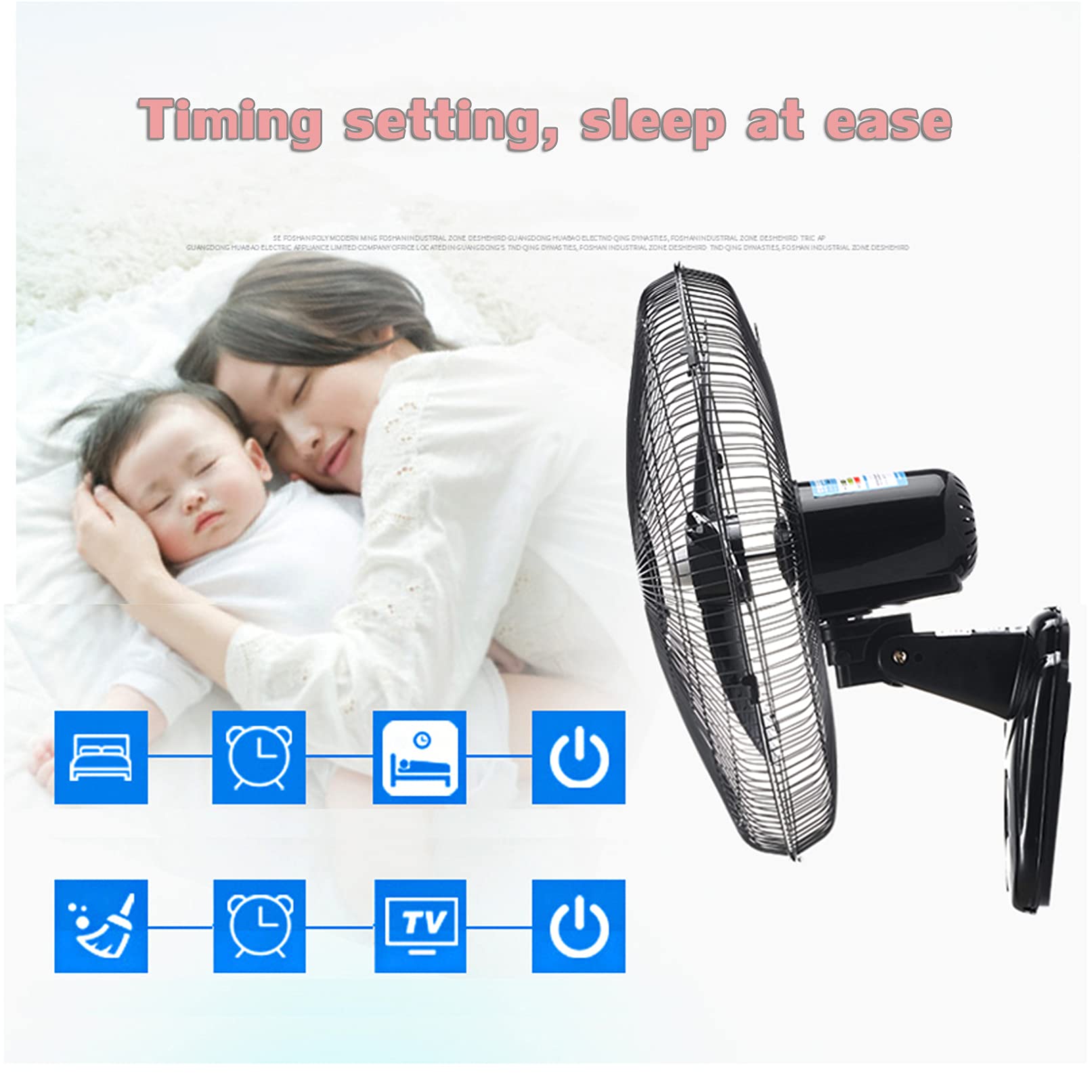 18 Inch Wall Mount Fan with Remote Control - High Velocity Oscillating Fan, 3 Speed Settings for Home, Office, Restaurant & Greenhouse - Perfect for Cooling Large Rooms and Commercial Spaces (Black)
